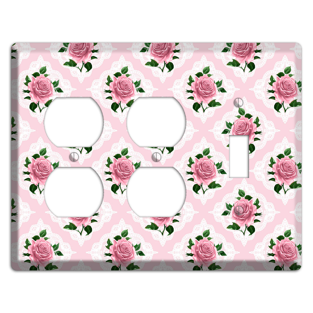 Pink Rose Doily 2 Duplex / Toggle Wallplate