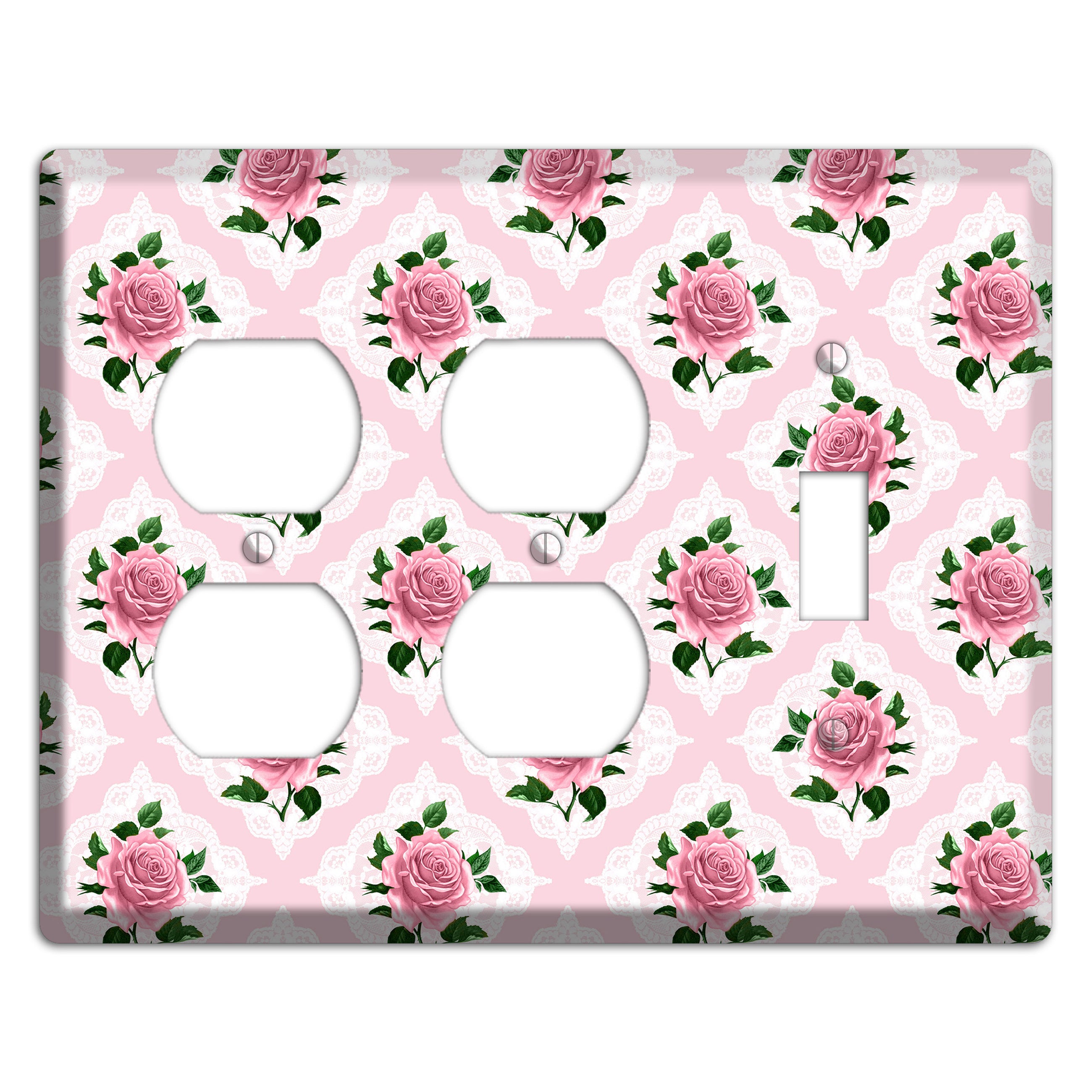 Pink Rose Doily 2 Duplex / Toggle Wallplate