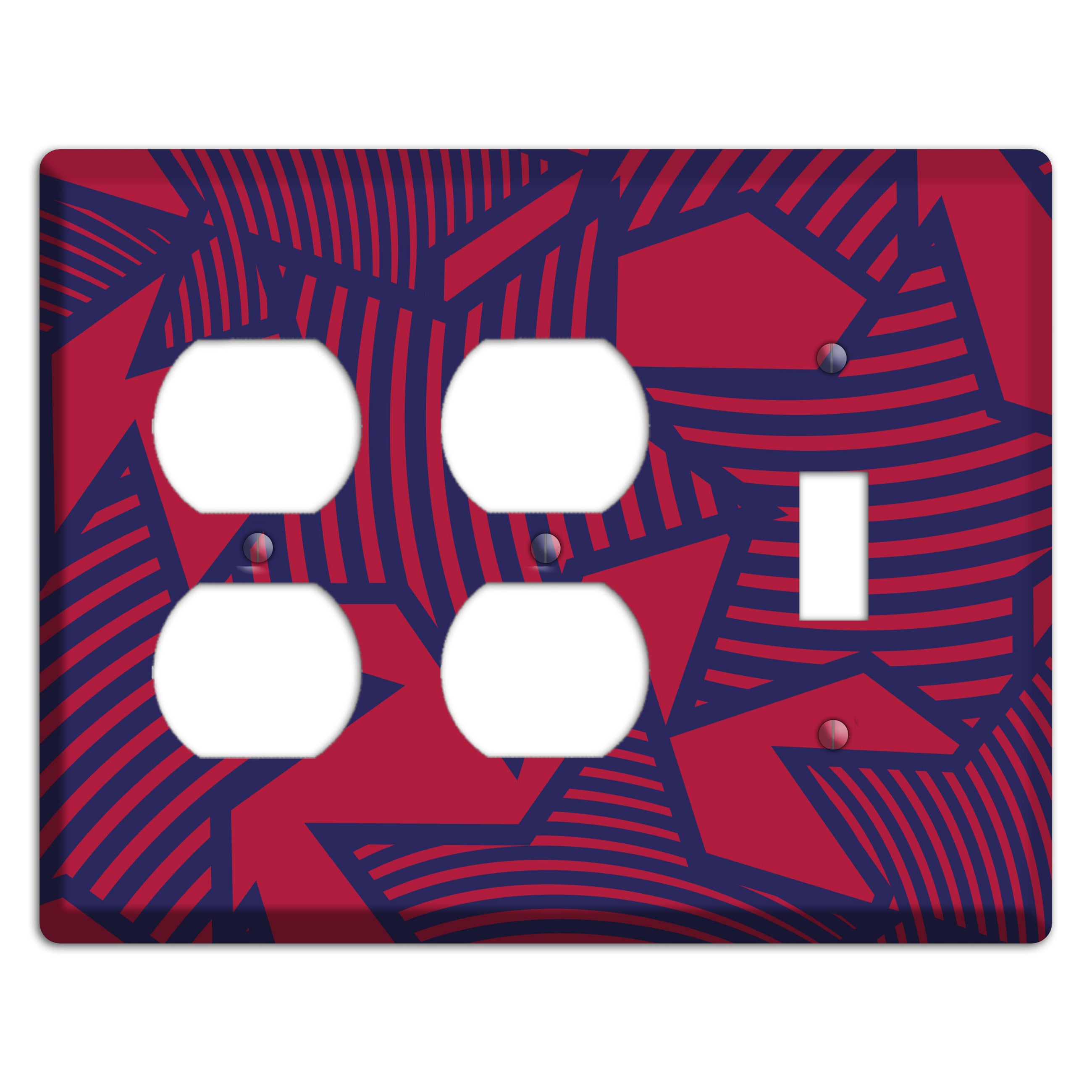 Red with Large Blue Stars 2 Duplex / Toggle Wallplate