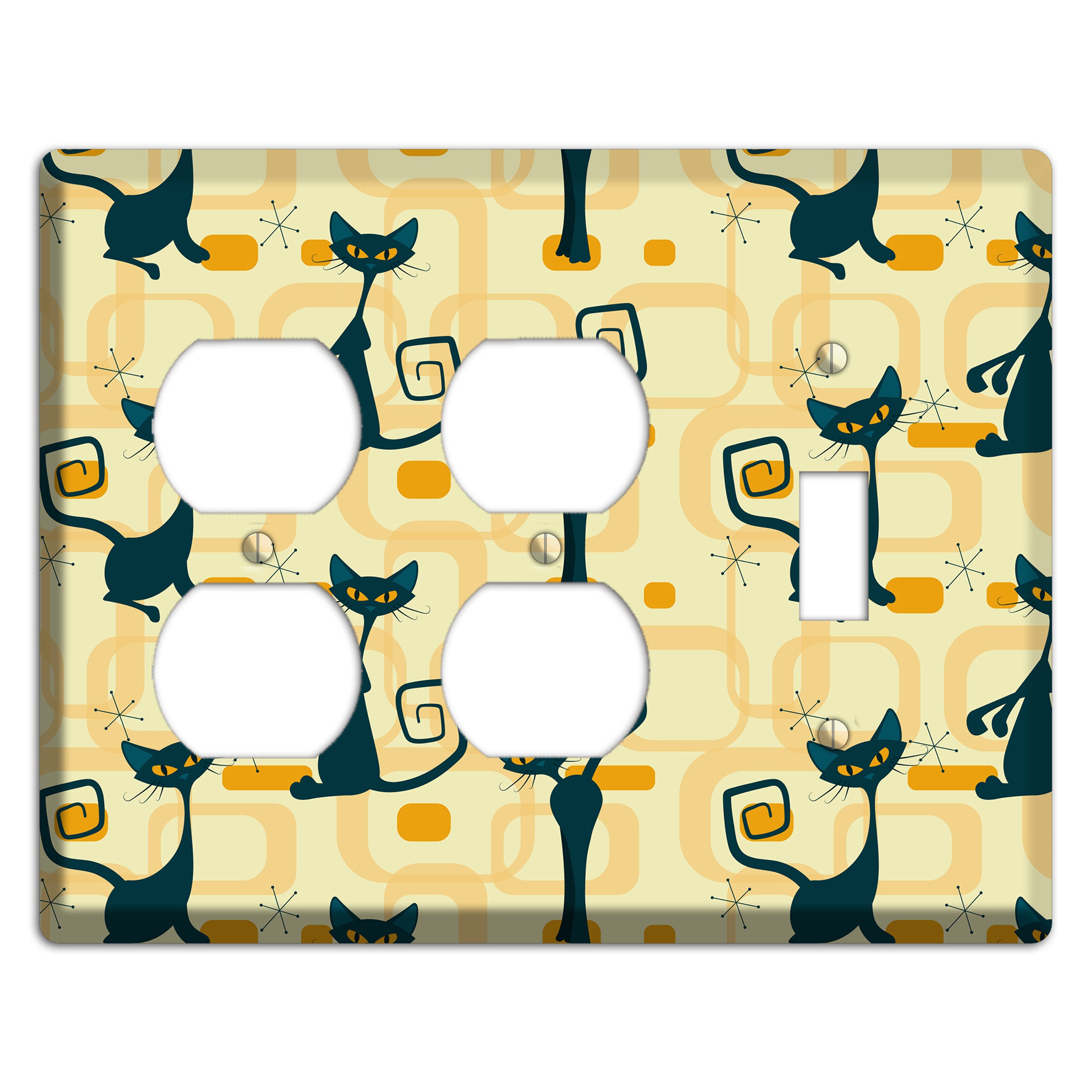 Navy Kitties 2 Duplex / Toggle Wallplate