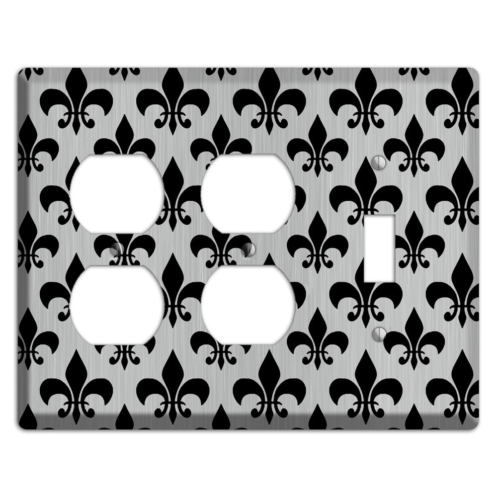 Fleur de Lis Stainless Steel 2 Duplex / Toggle Wallplate