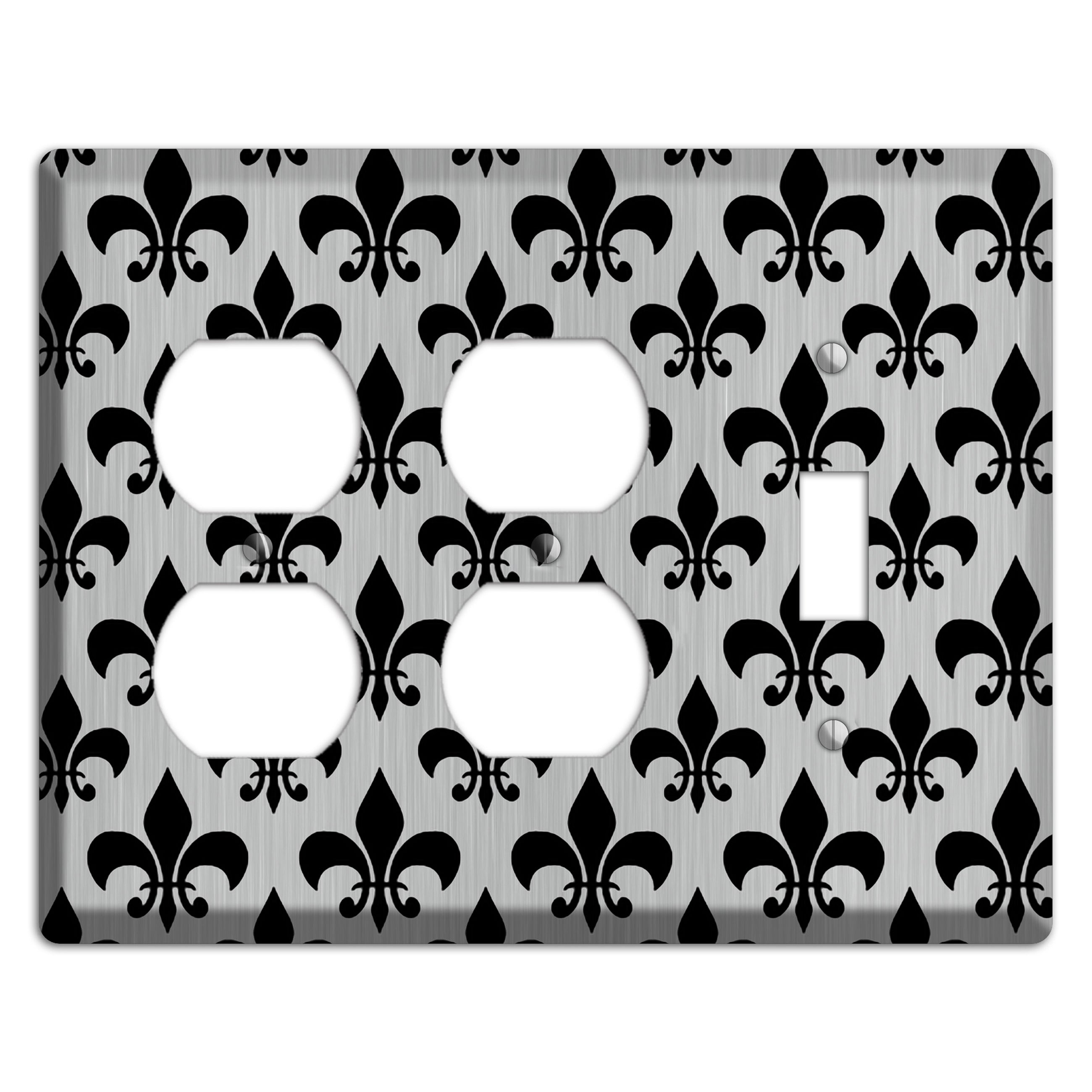 Fleur de Lis Stainless 2 Duplex / Toggle Wallplate