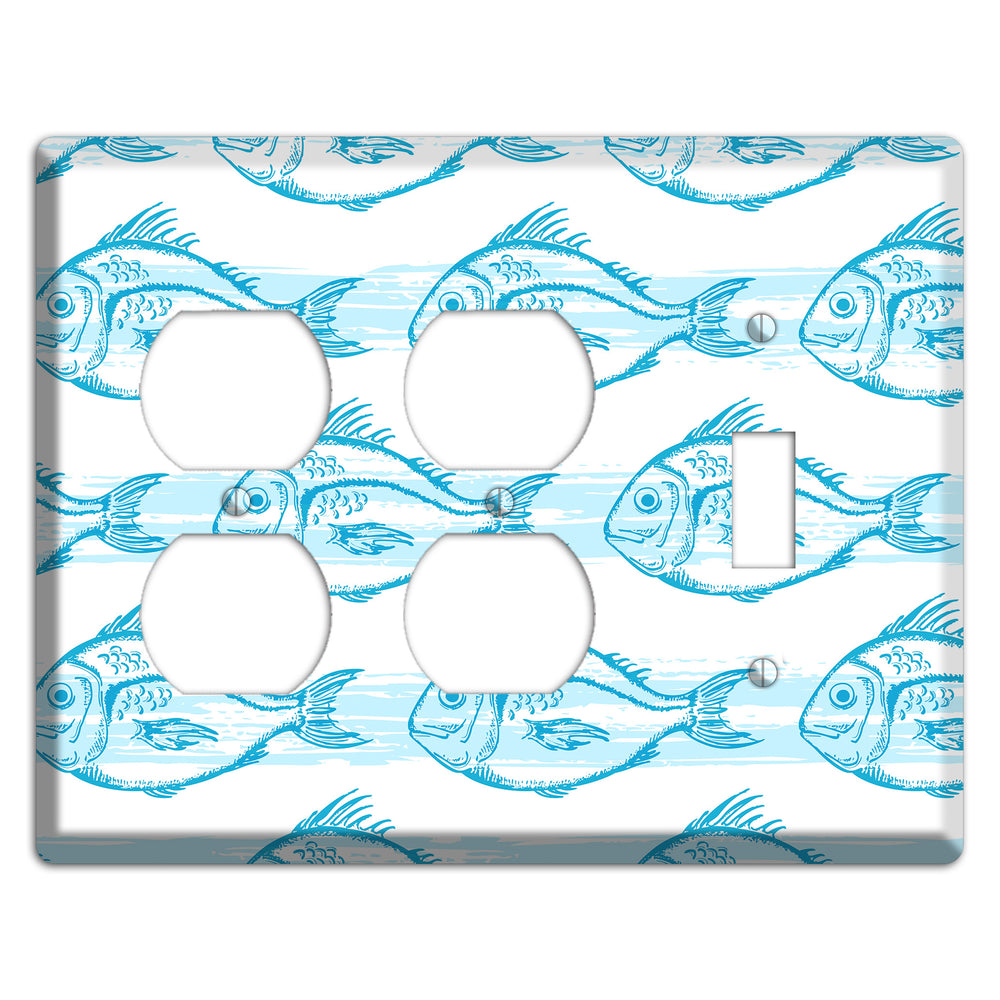 Blue Fish 2 Duplex / Toggle Wallplate