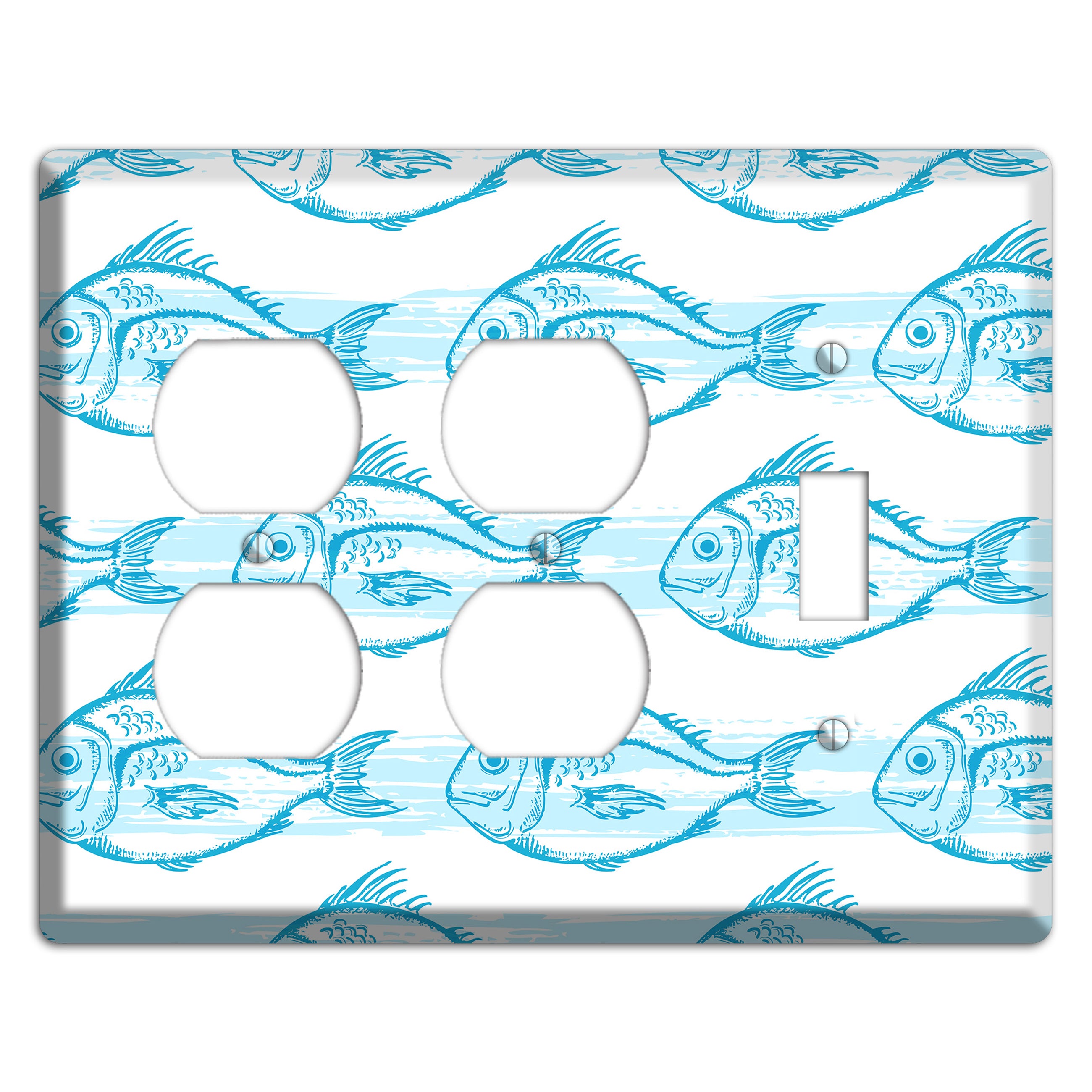 Blue Fish 2 Duplex / Toggle Wallplate