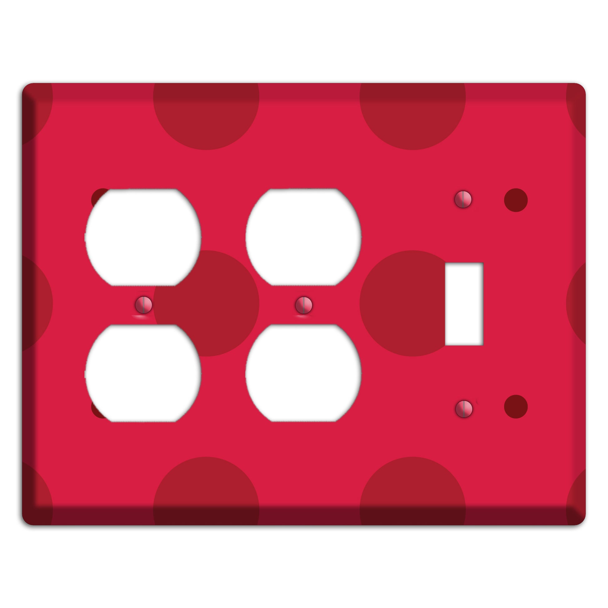 Red with Red Multi Tiled Medium Dots 2 Duplex / Toggle Wallplate