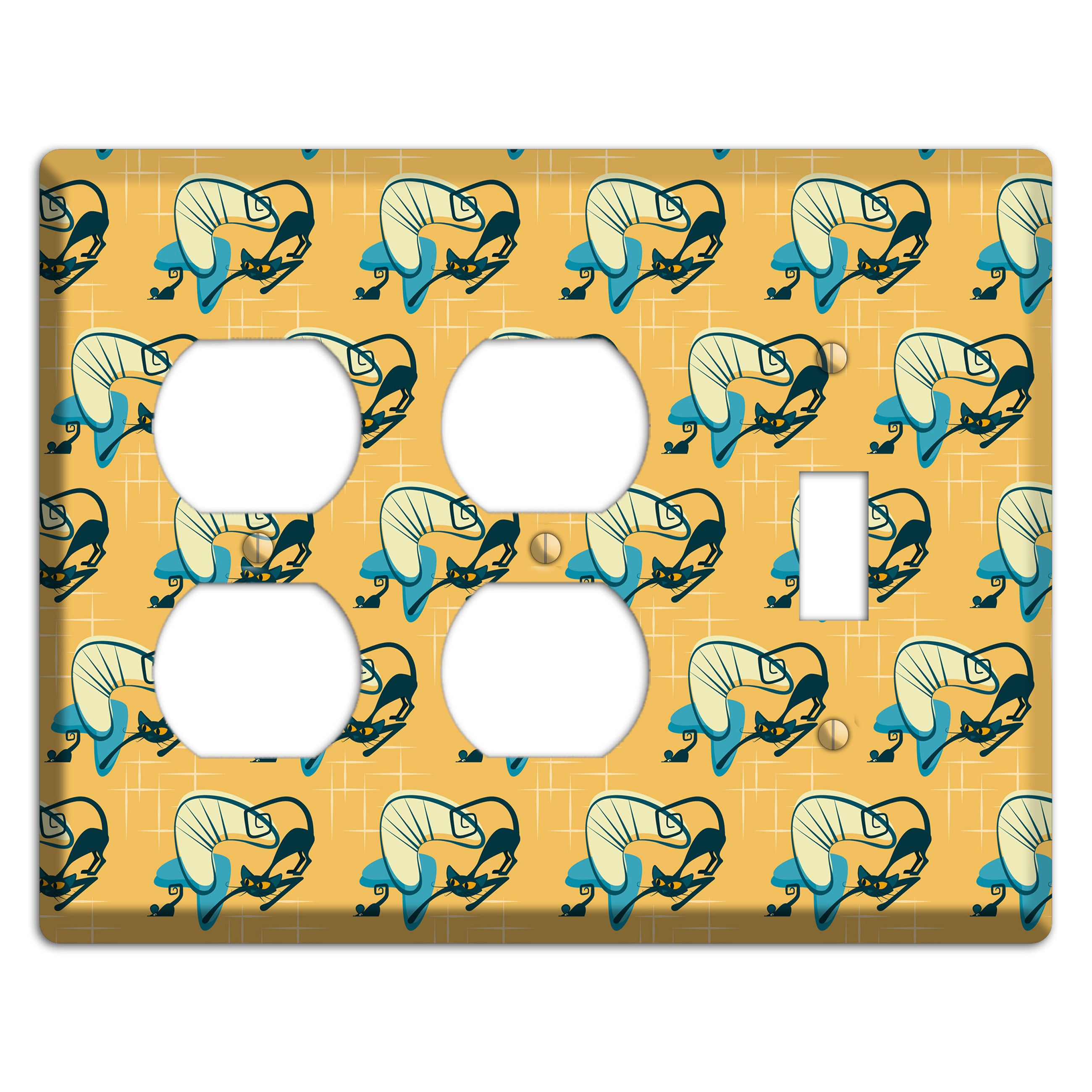 Yellow Kitties 2 Duplex / Toggle Wallplate