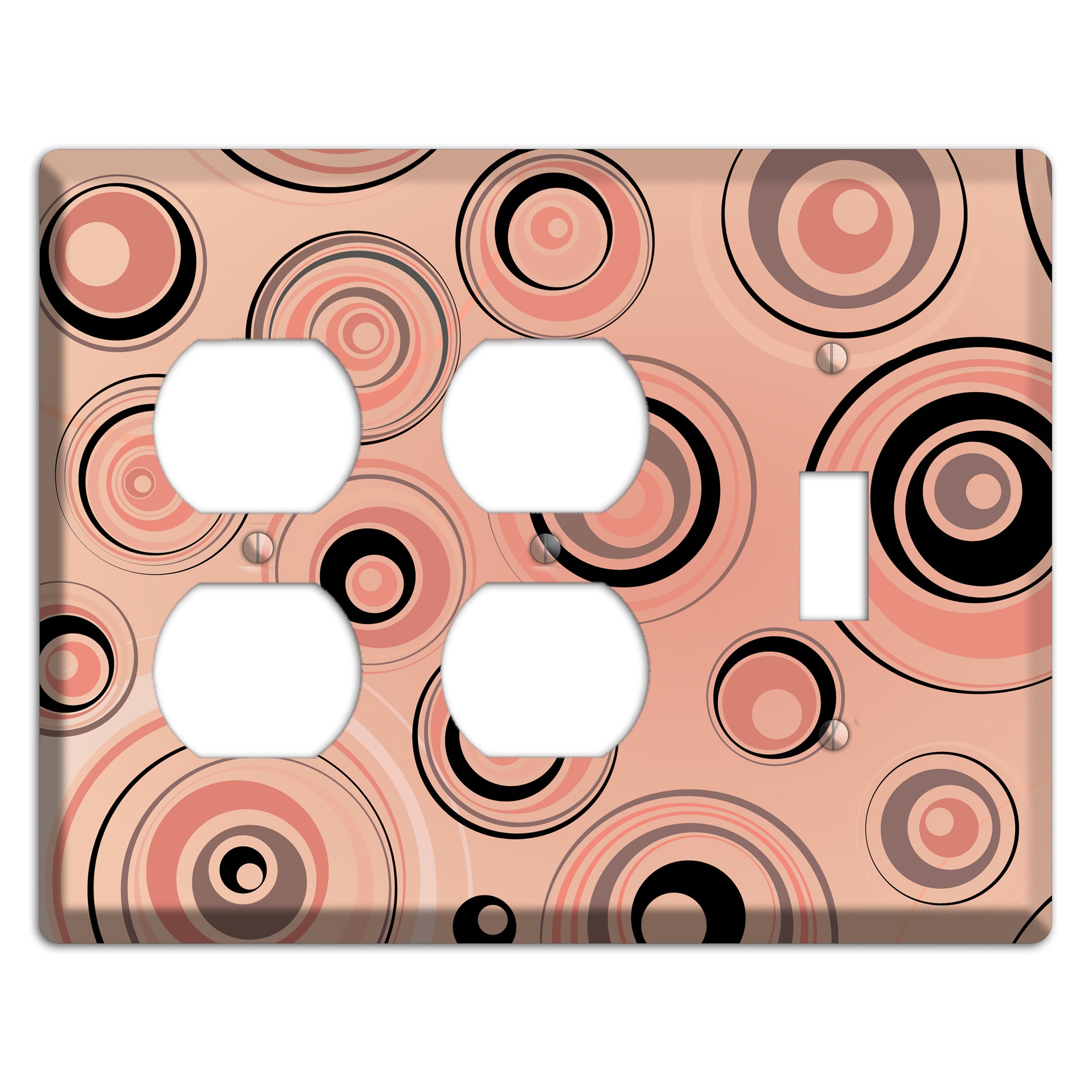 Salmon Circles 2 Duplex / Toggle Wallplate