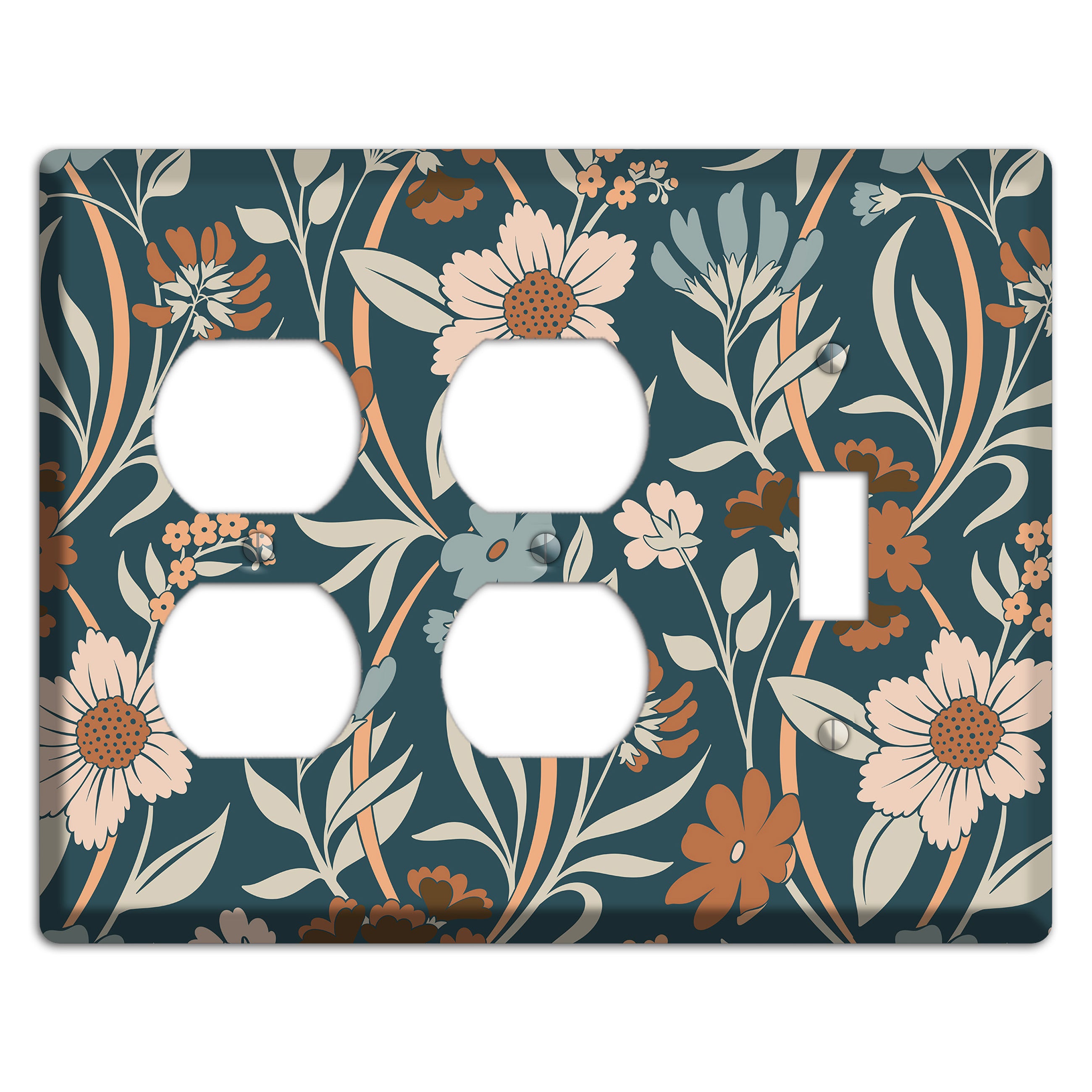 Summer Floral 1 2 Duplex / Toggle Wallplate