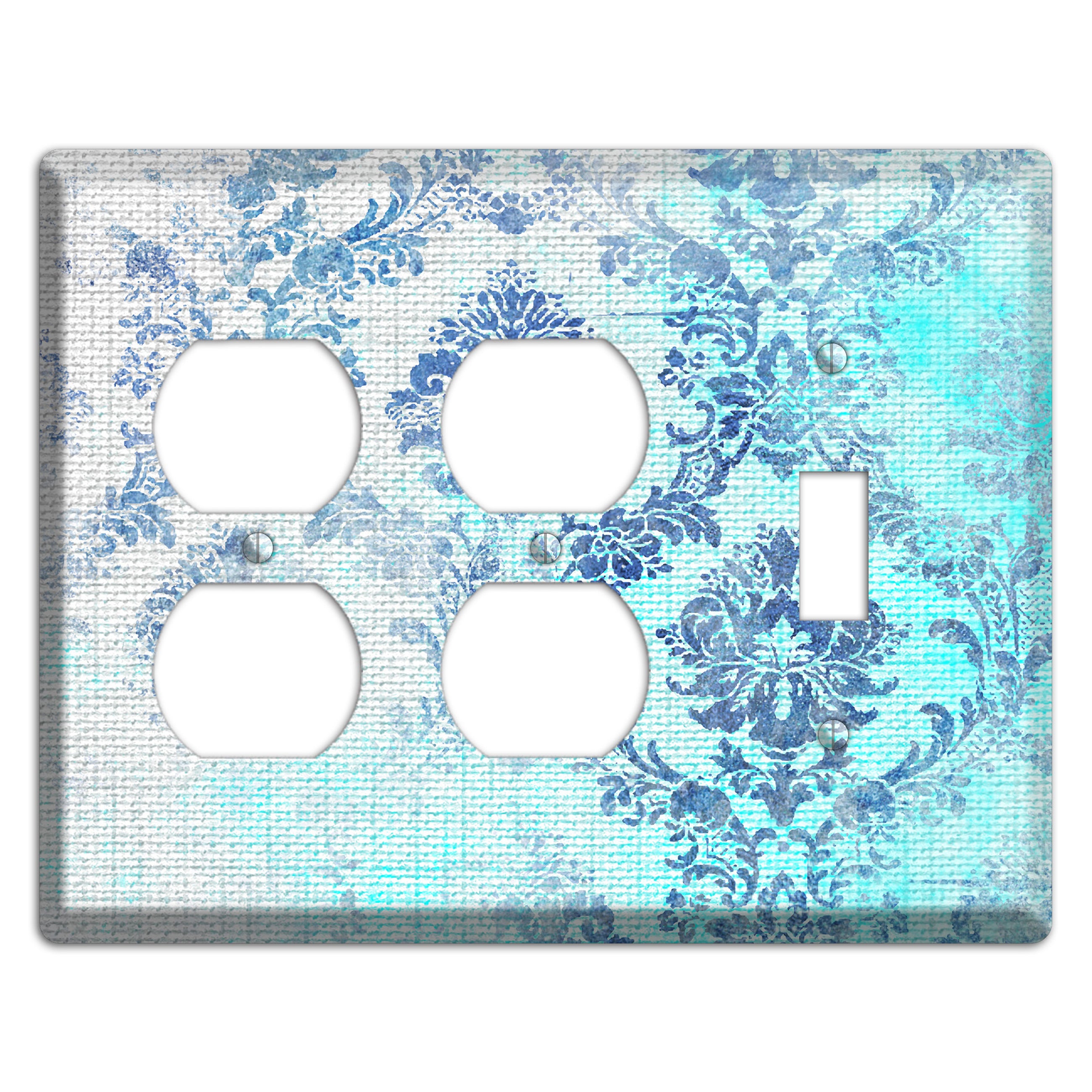 Ice Cold Whimsical Damask 2 Duplex / Toggle Wallplate