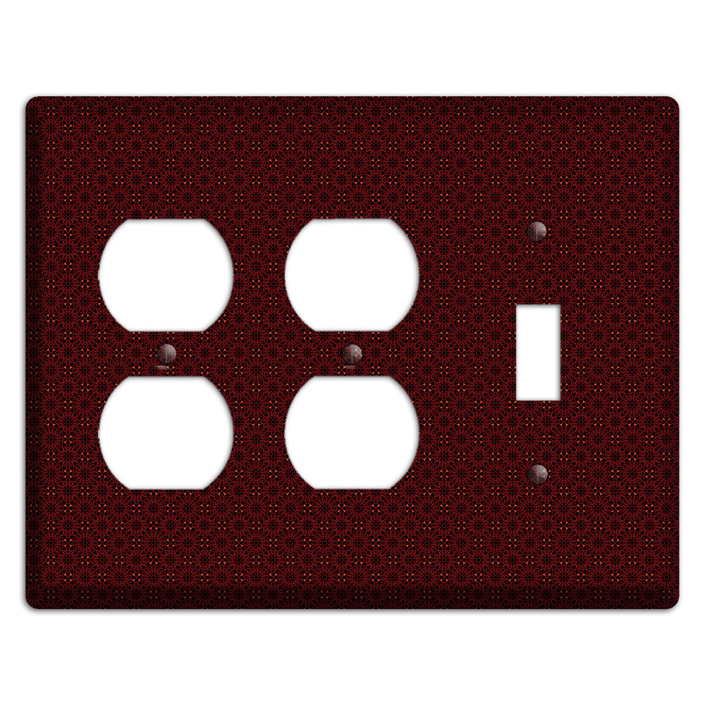 Maroon Checkered Foulard 2 Duplex / Toggle Wallplate
