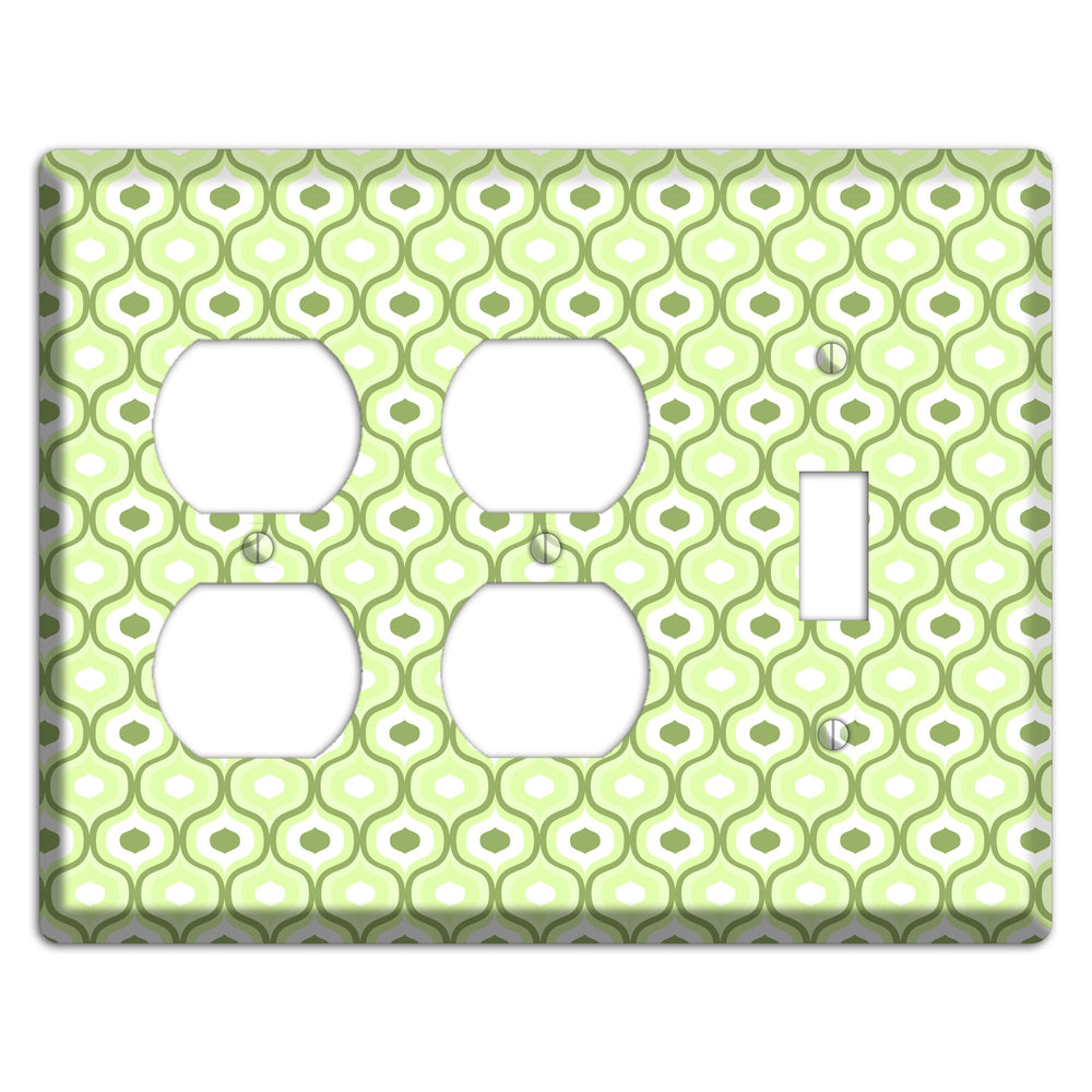 Multi Green Double Scallop 2 2 Duplex / Toggle Wallplate