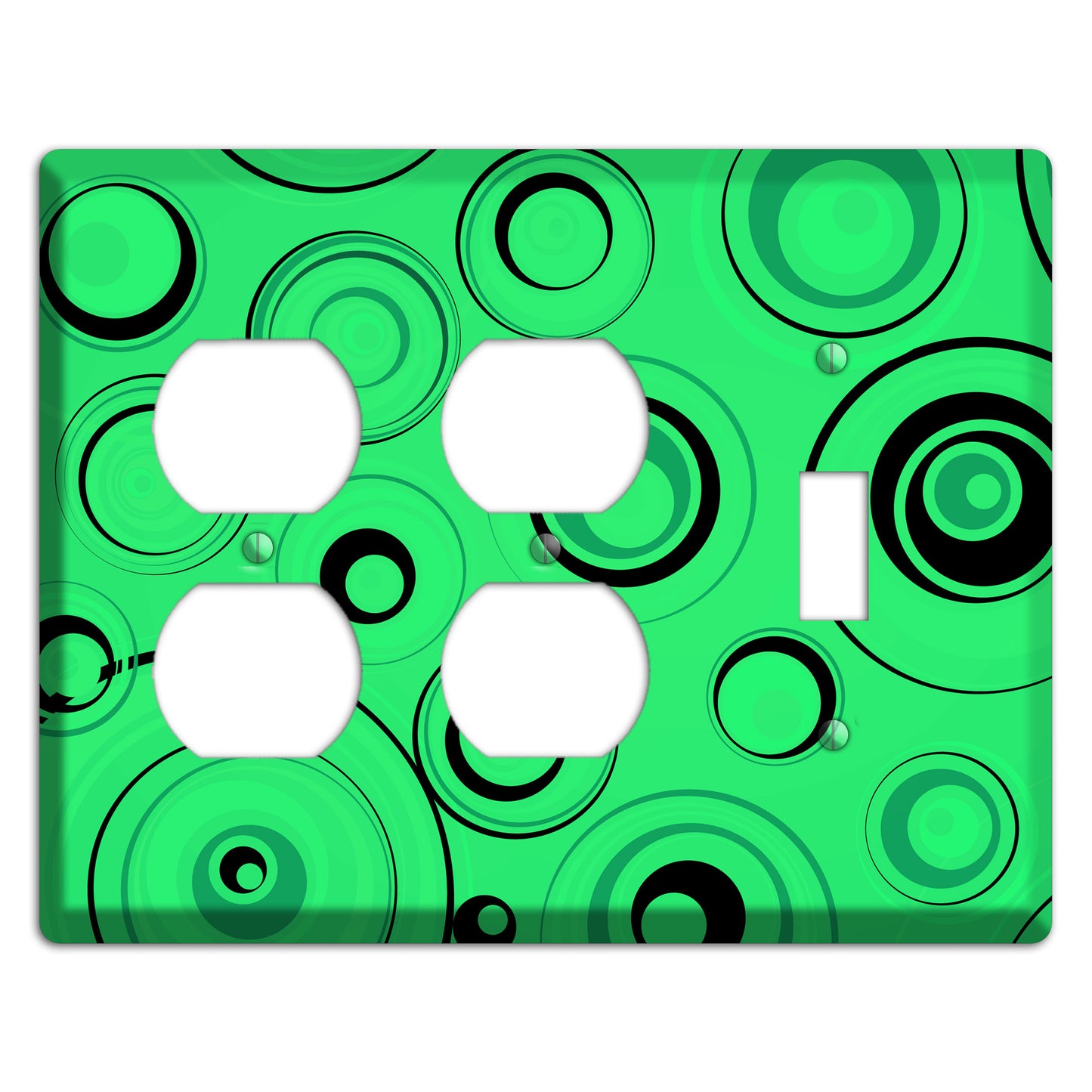 Bright Green Circles 2 Duplex / Toggle Wallplate