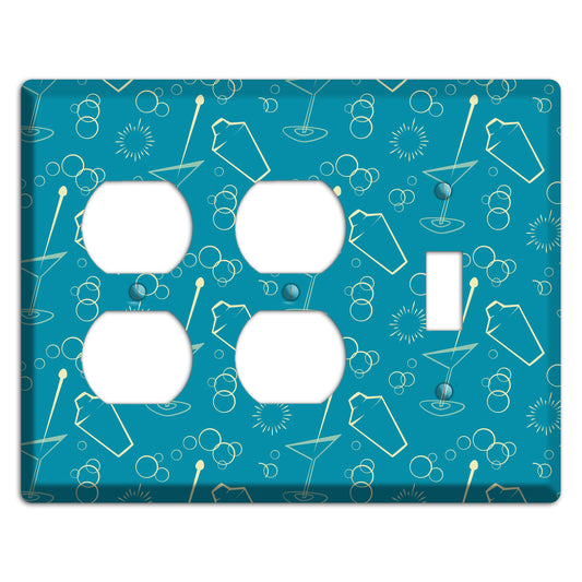 Teal Cocktail Hour 2 Duplex / Toggle Wallplate