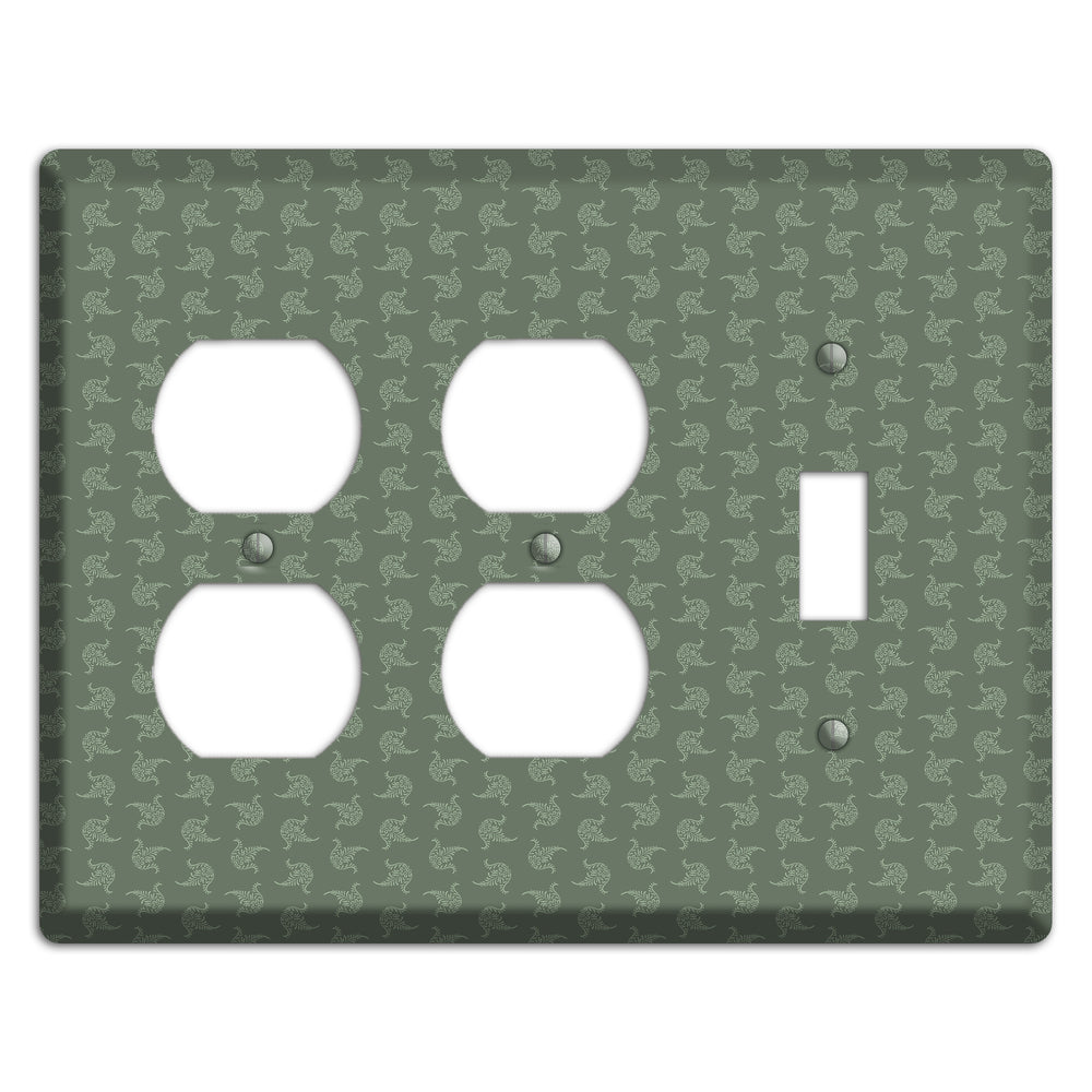 Moss Tiny Trefoil Cartouche 2 Duplex / Toggle Wallplate