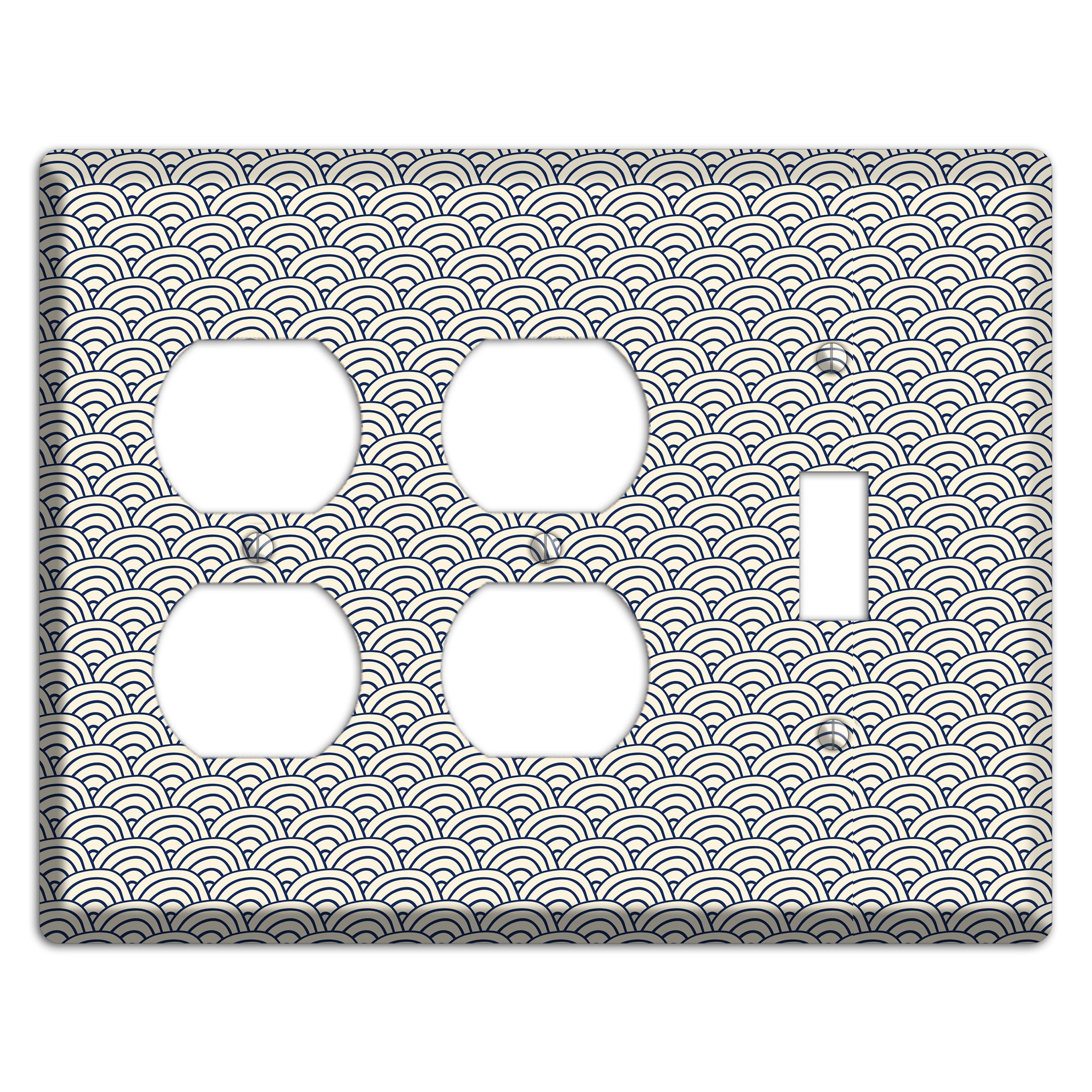 Beige Scallop Print 2 Duplex / Toggle Wallplate