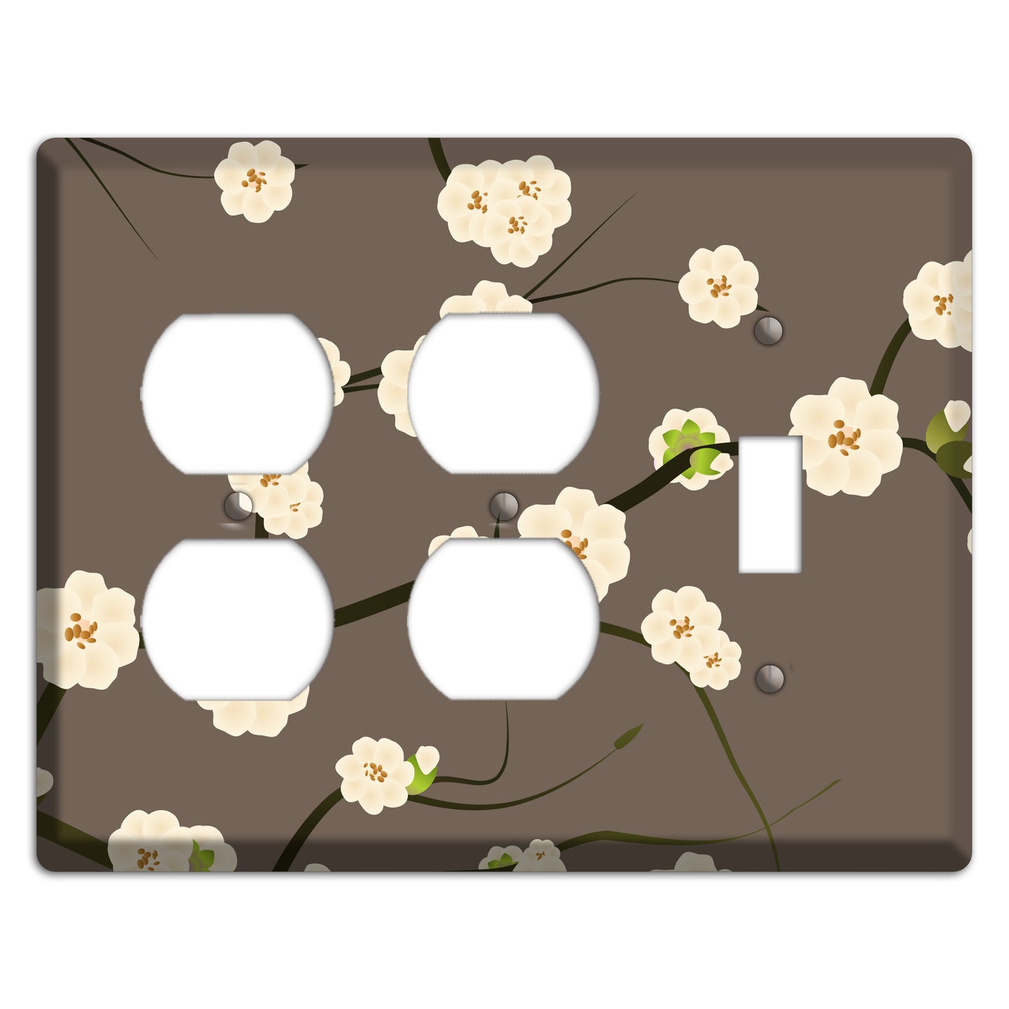 Yellow and Brown Cherry Blossoms 2 Duplex / Toggle Wallplate