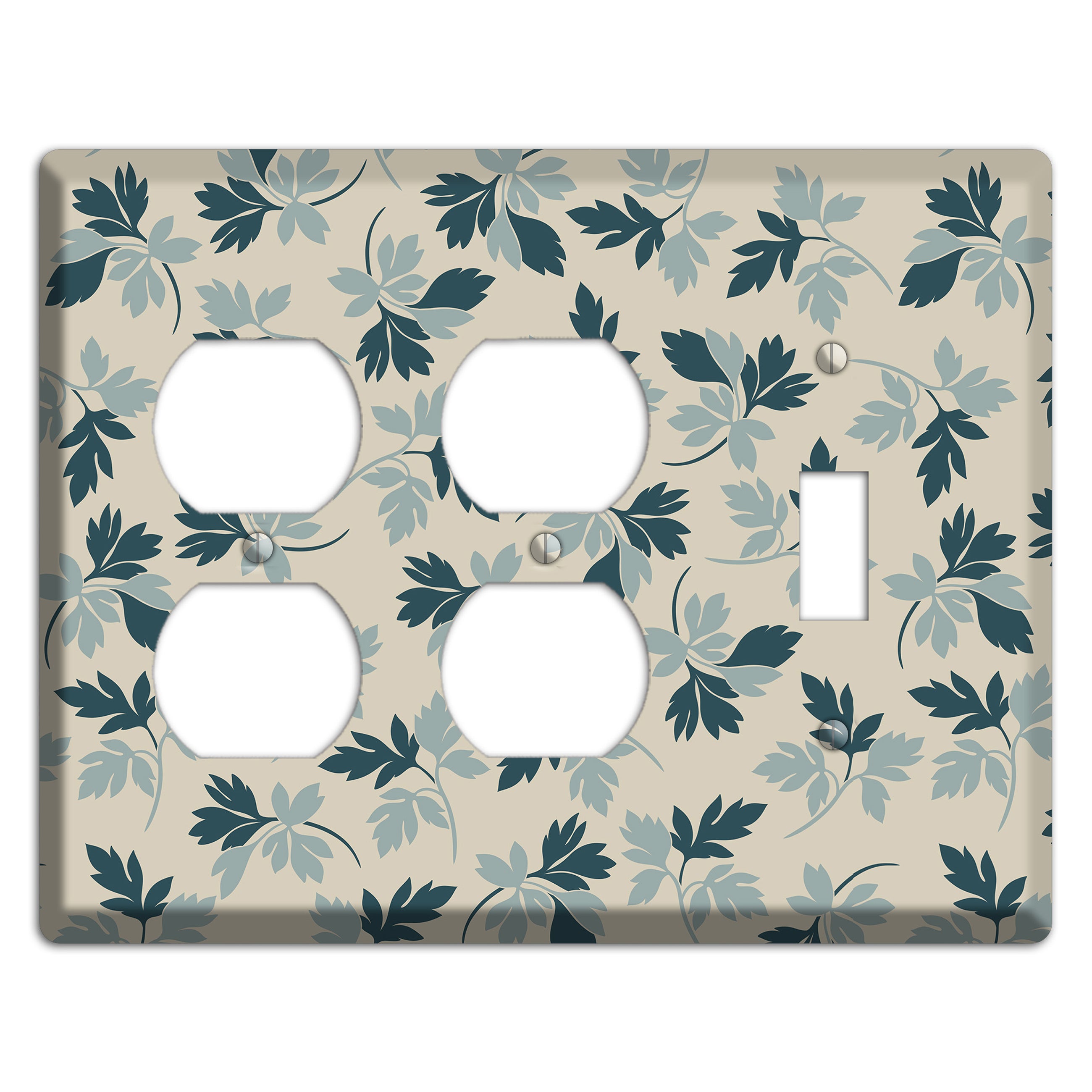 Blue Leaves 2 Duplex / Toggle Wallplate