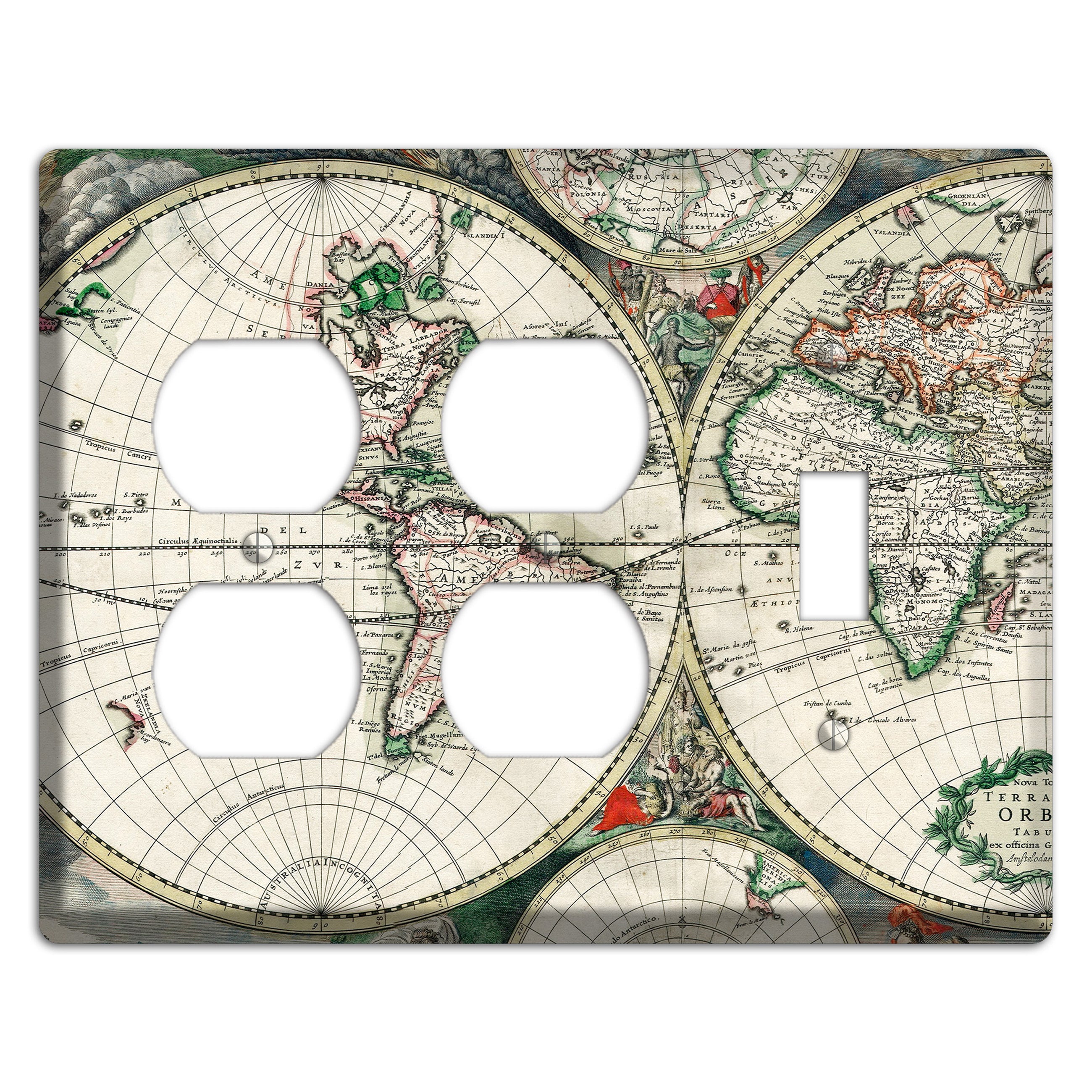 Global Map 2 Duplex / Toggle Wallplate