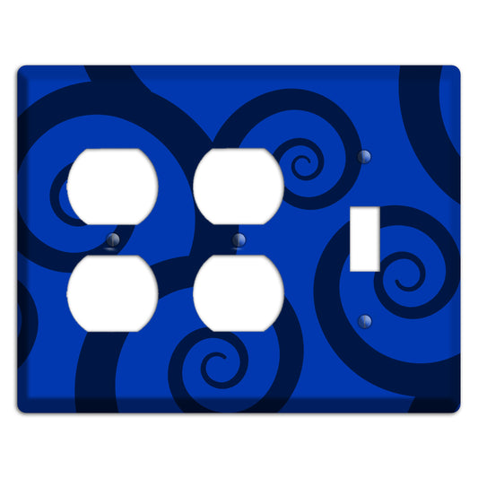 Blue Large Swirl 2 Duplex / Toggle Wallplate