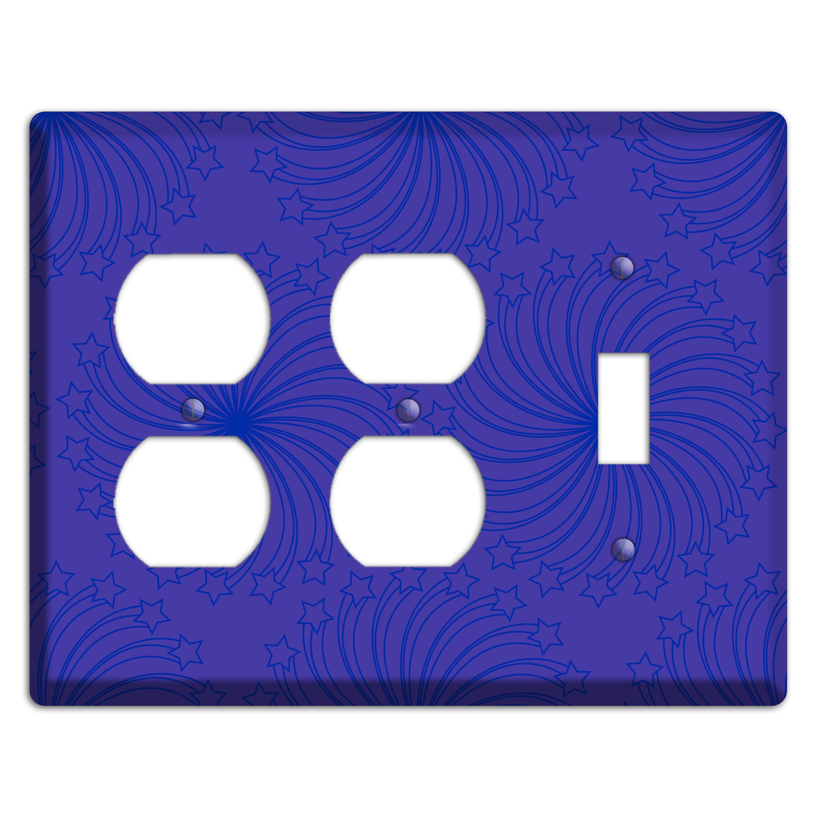 Multi Purple Star Swirl 2 Duplex / Toggle Wallplate