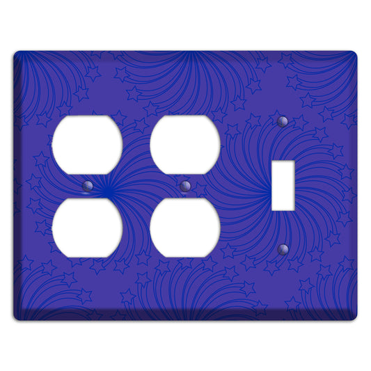 Multi Purple Star Swirl 2 Duplex / Toggle Wallplate