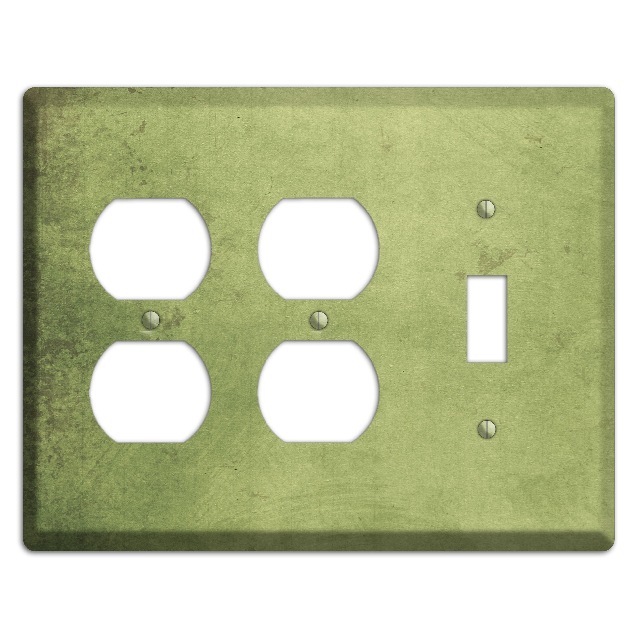 Green Smoke Vintage Grunge 2 Duplex / Toggle Wallplate
