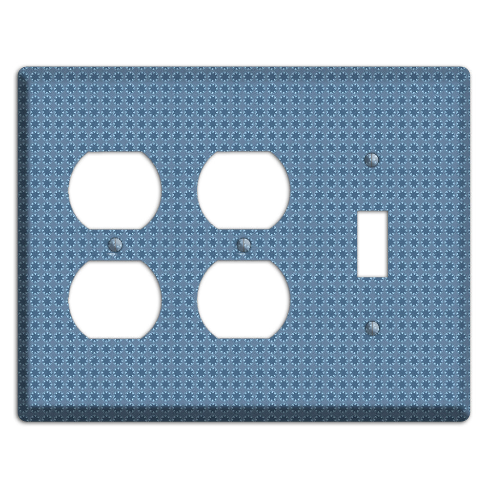 Multi Blue Tiled Foulard 2 Duplex / Toggle Wallplate