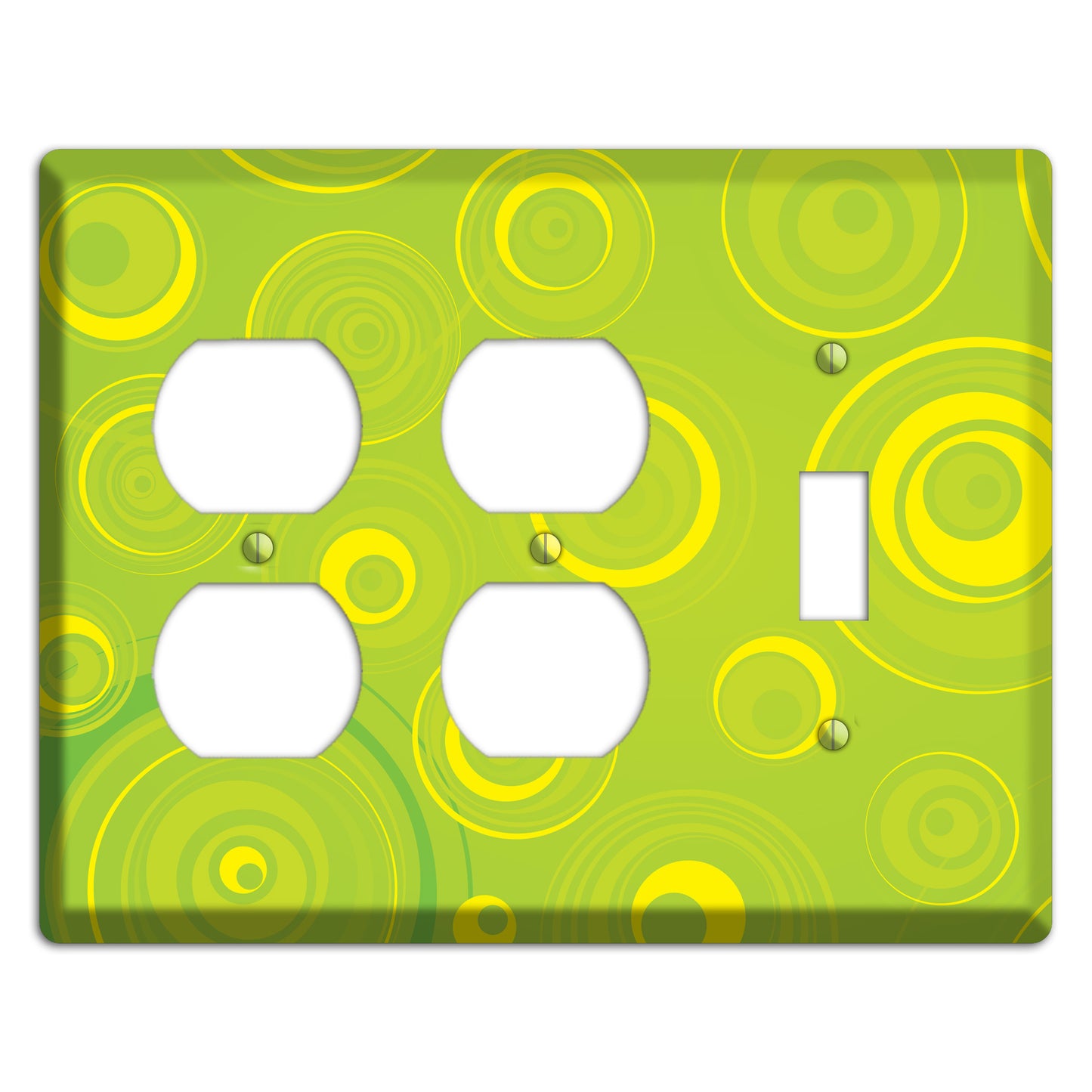Green-yellow Circles 2 Duplex / Toggle Wallplate