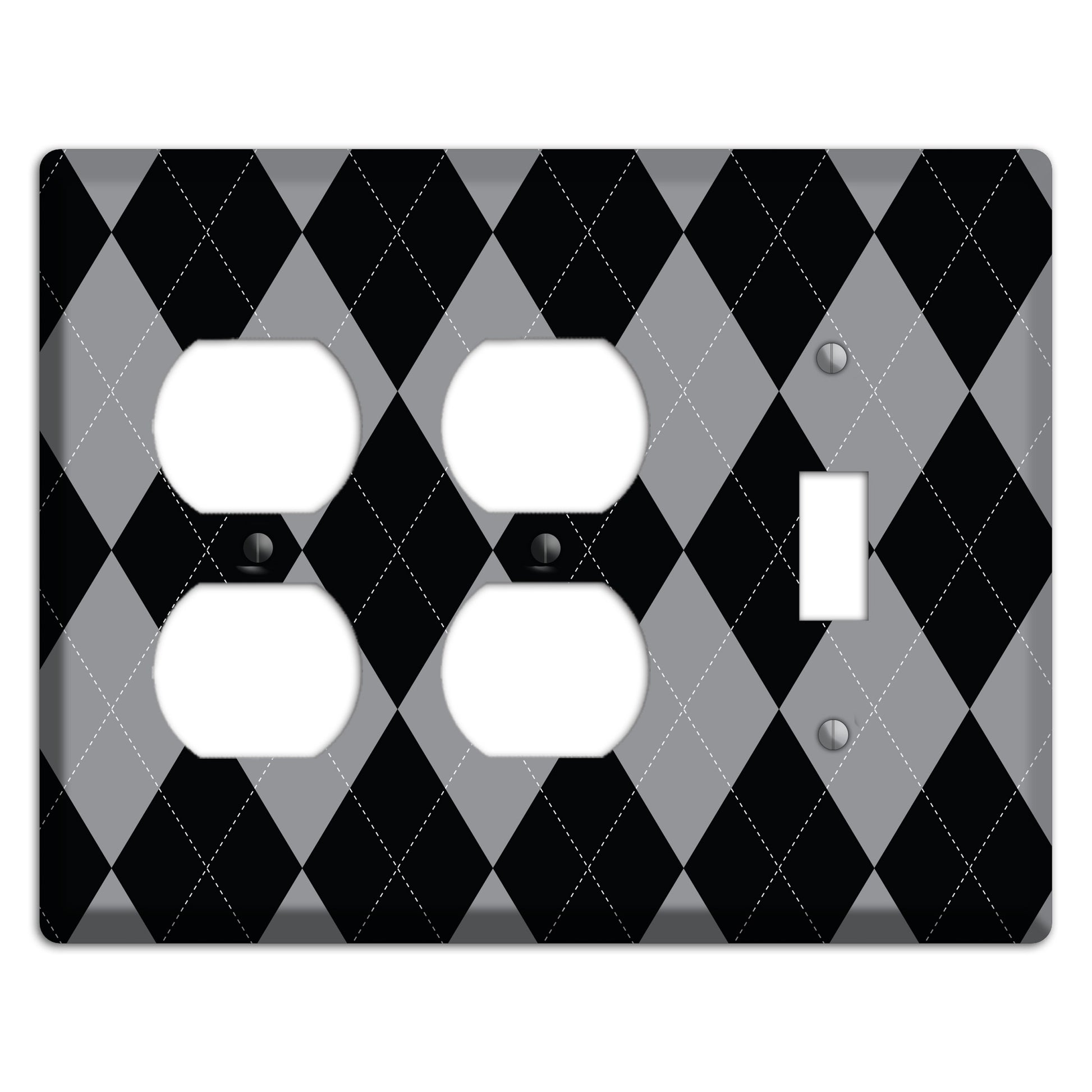 Light Purple and Black 2 Duplex / Toggle Wallplate