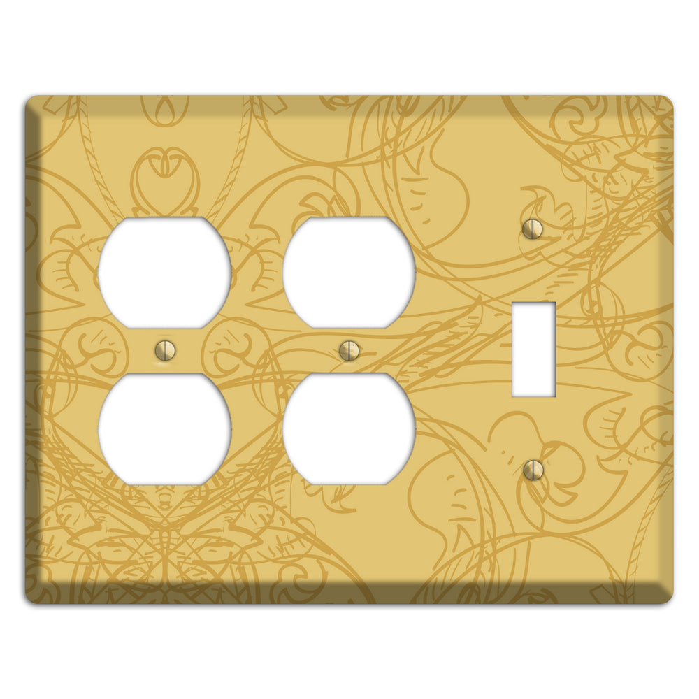 Beige Deco Sketch 2 Duplex / Toggle Wallplate