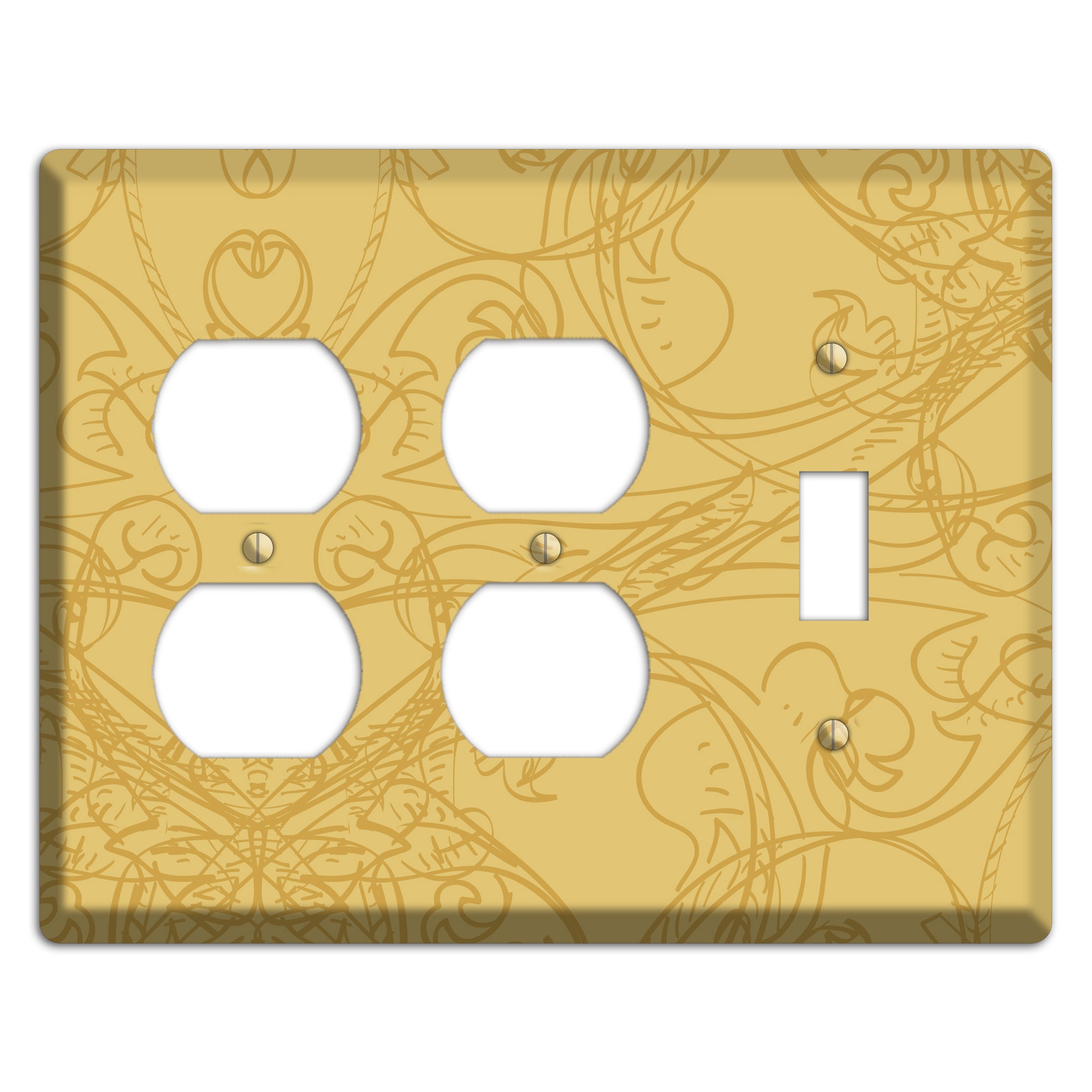 Beige Deco Sketch 2 Duplex / Toggle Wallplate