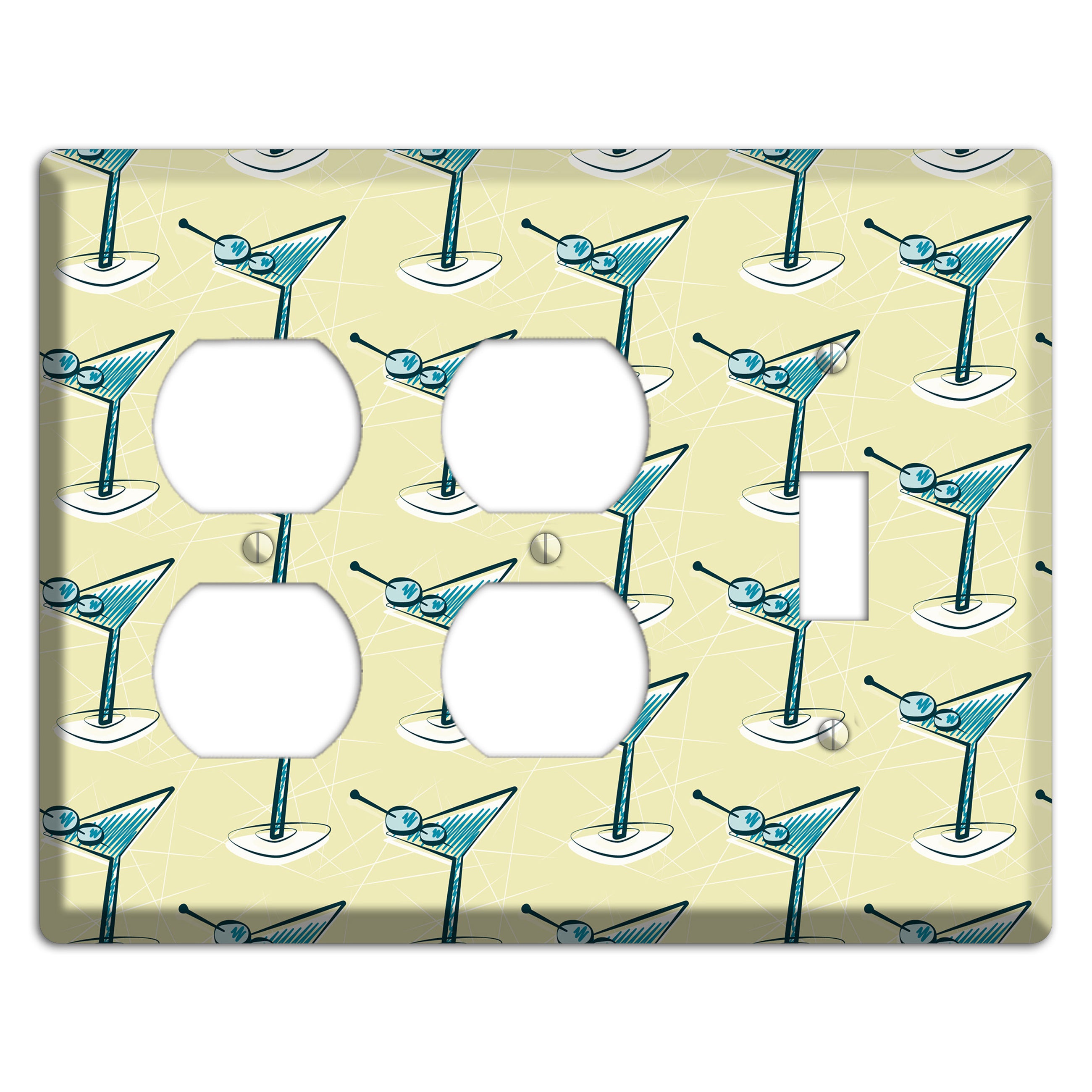 Yellow Martini 2 Duplex / Toggle Wallplate