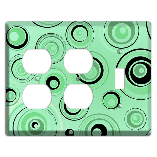 Mint Green Circles 2 Duplex / Toggle Wallplate