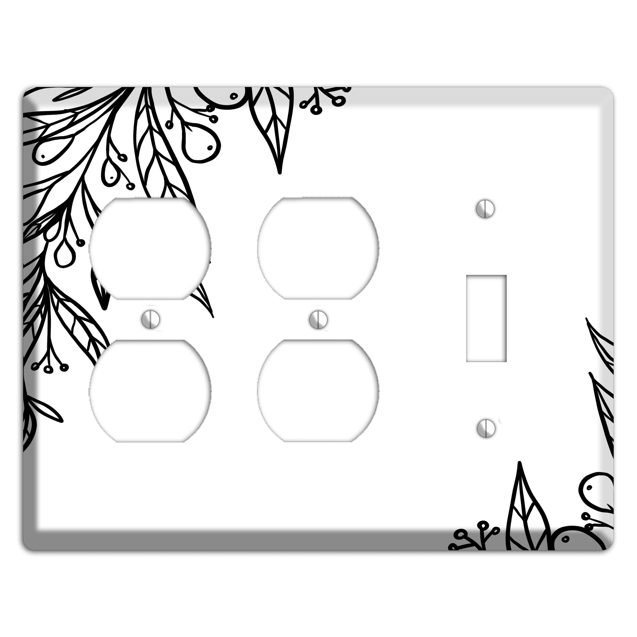 Hand-Drawn Floral 23 2 Duplex / Toggle Wallplate
