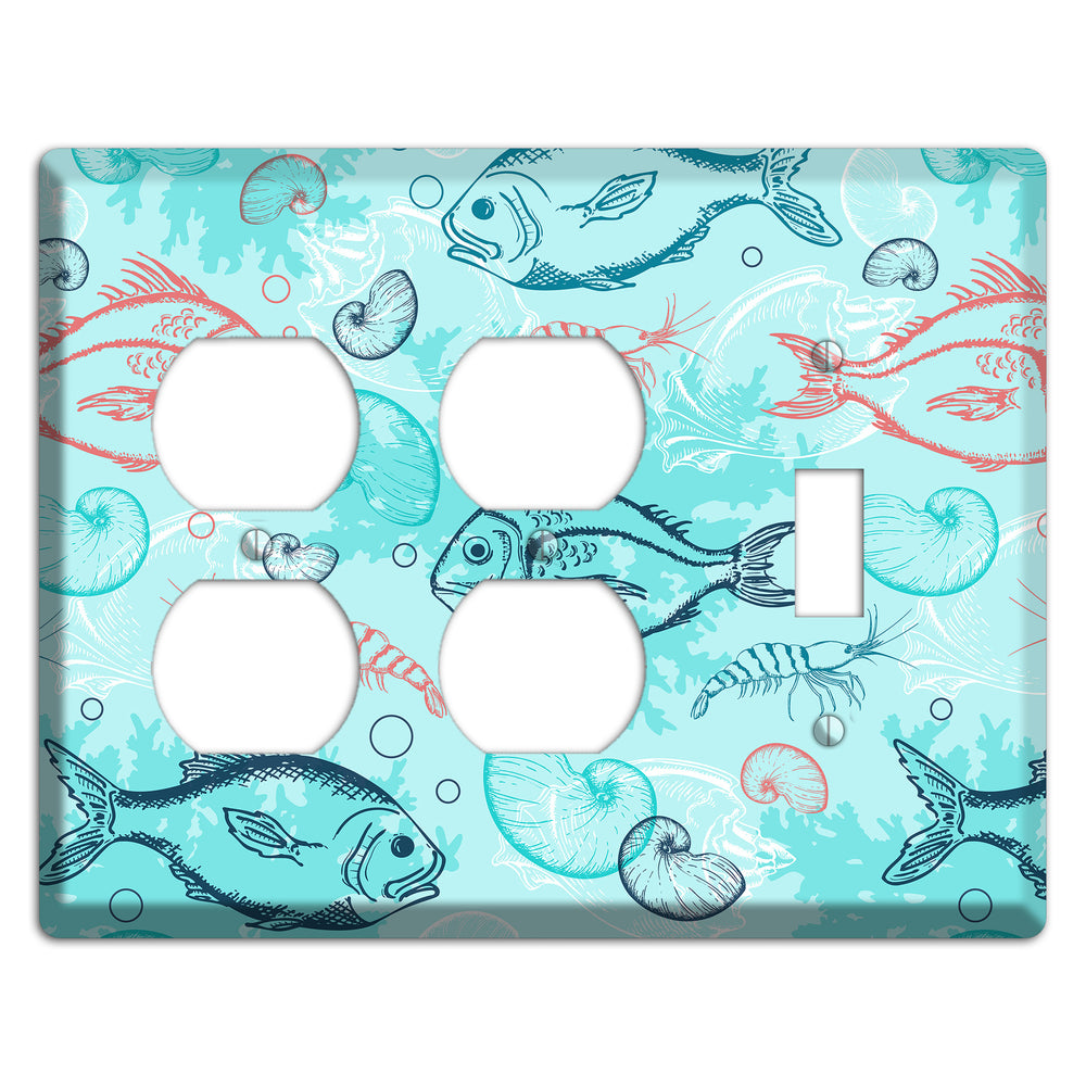 Mixed Sea Life Style 24 2 Duplex / Toggle Wallplate