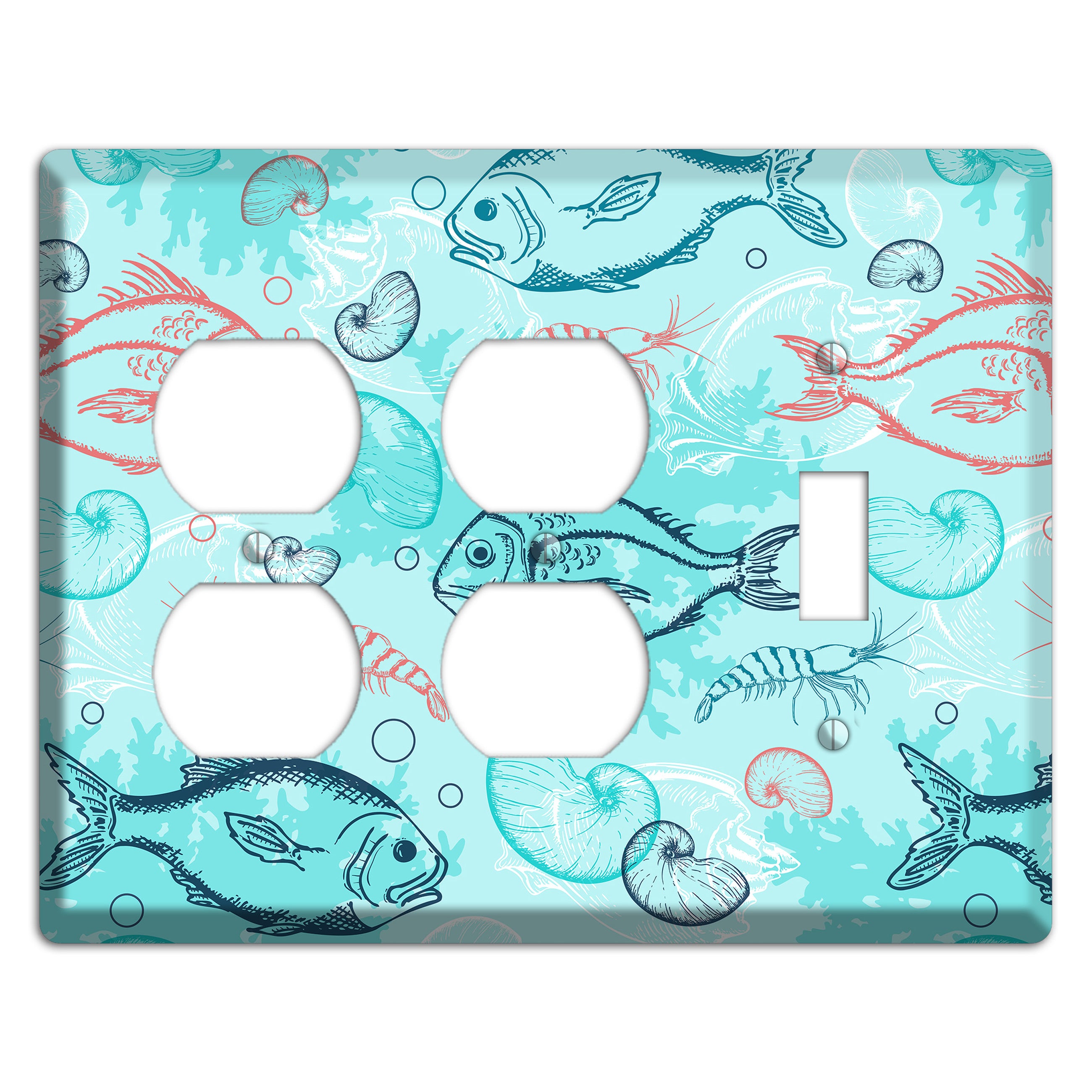Mixed Sea Life Style 24 2 Duplex / Toggle Wallplate