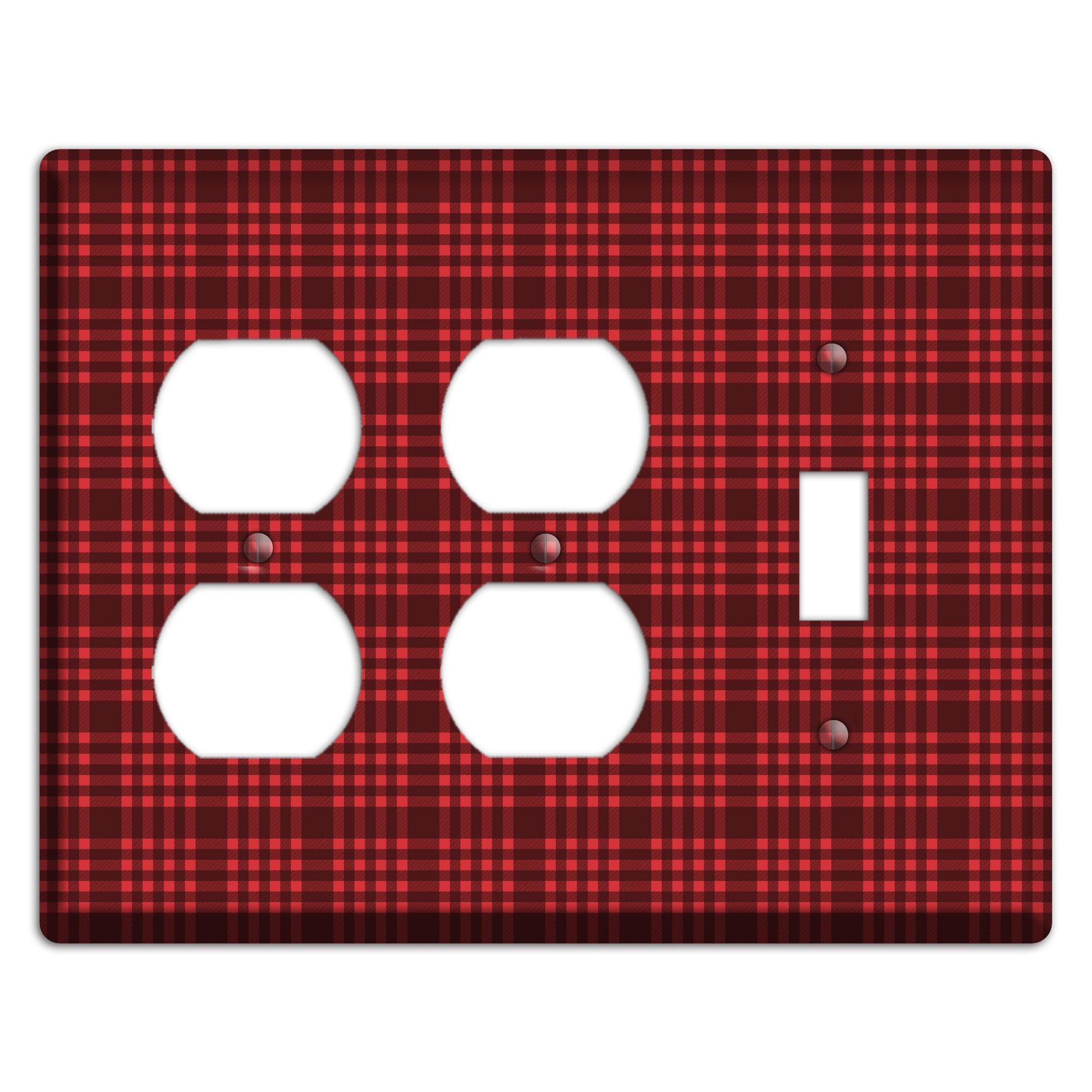 Maroon Plaid 2 Duplex / Toggle Wallplate