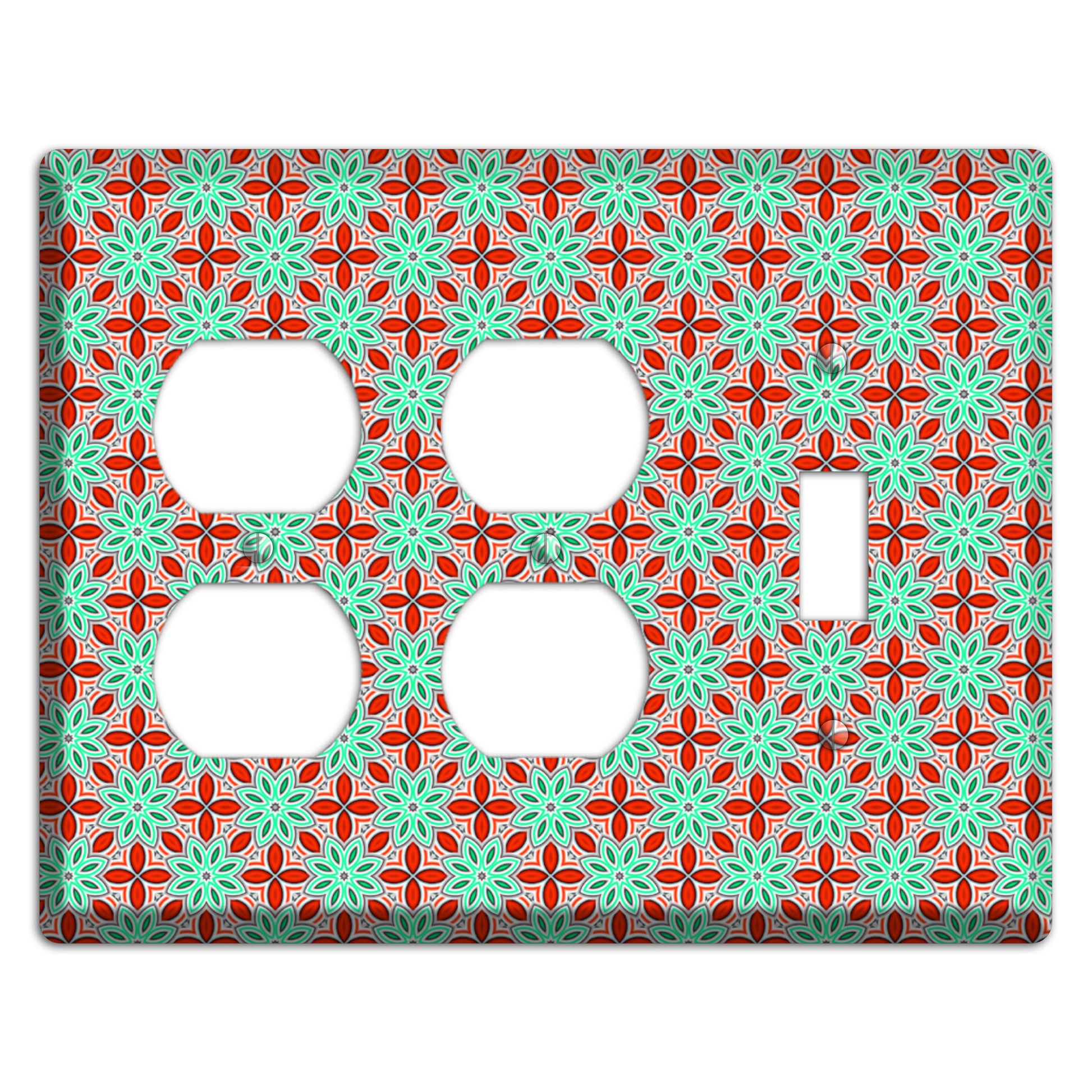 Green and Red Foulard 2 2 Duplex / Toggle Wallplate