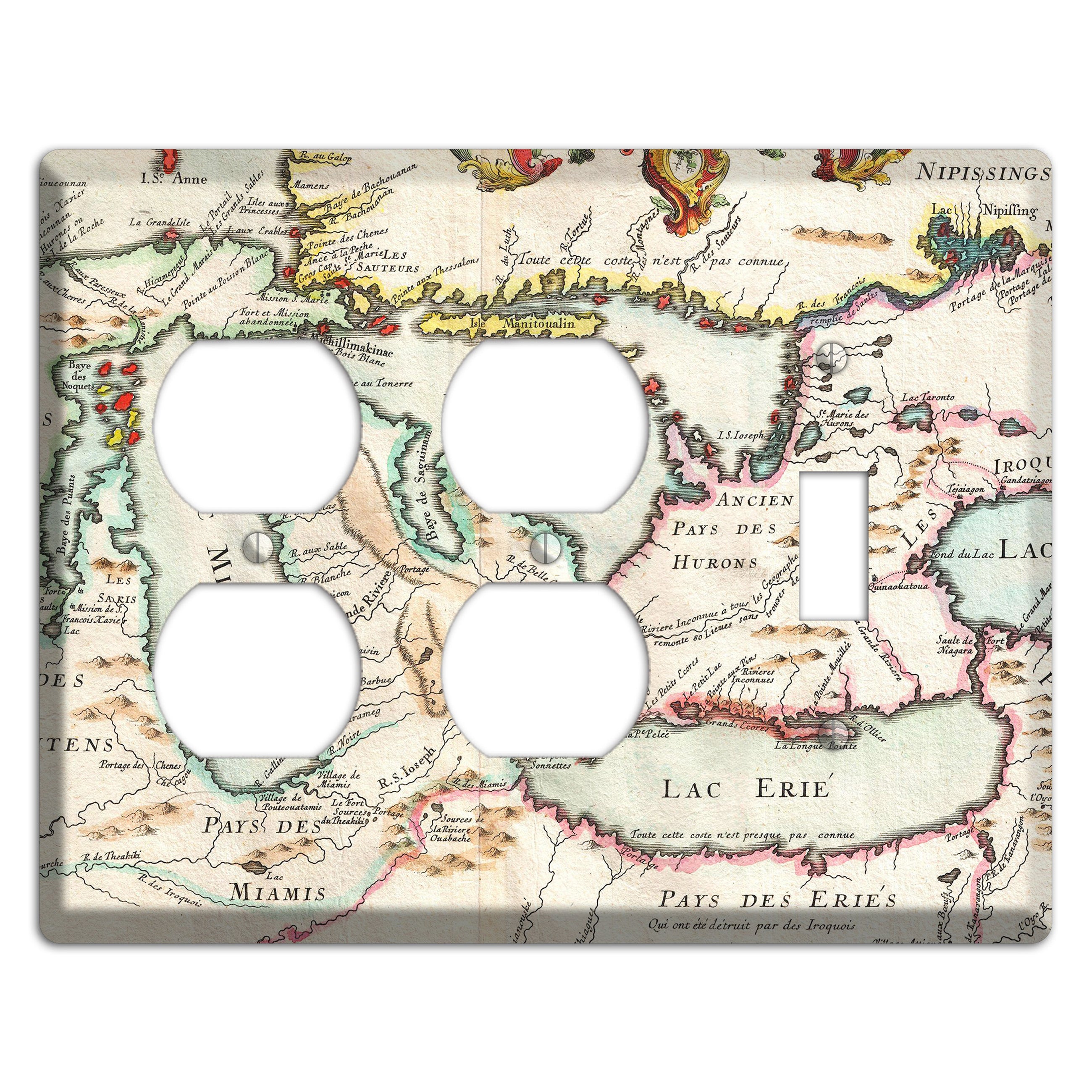 Lake Michigan 2 Duplex / Toggle Wallplate