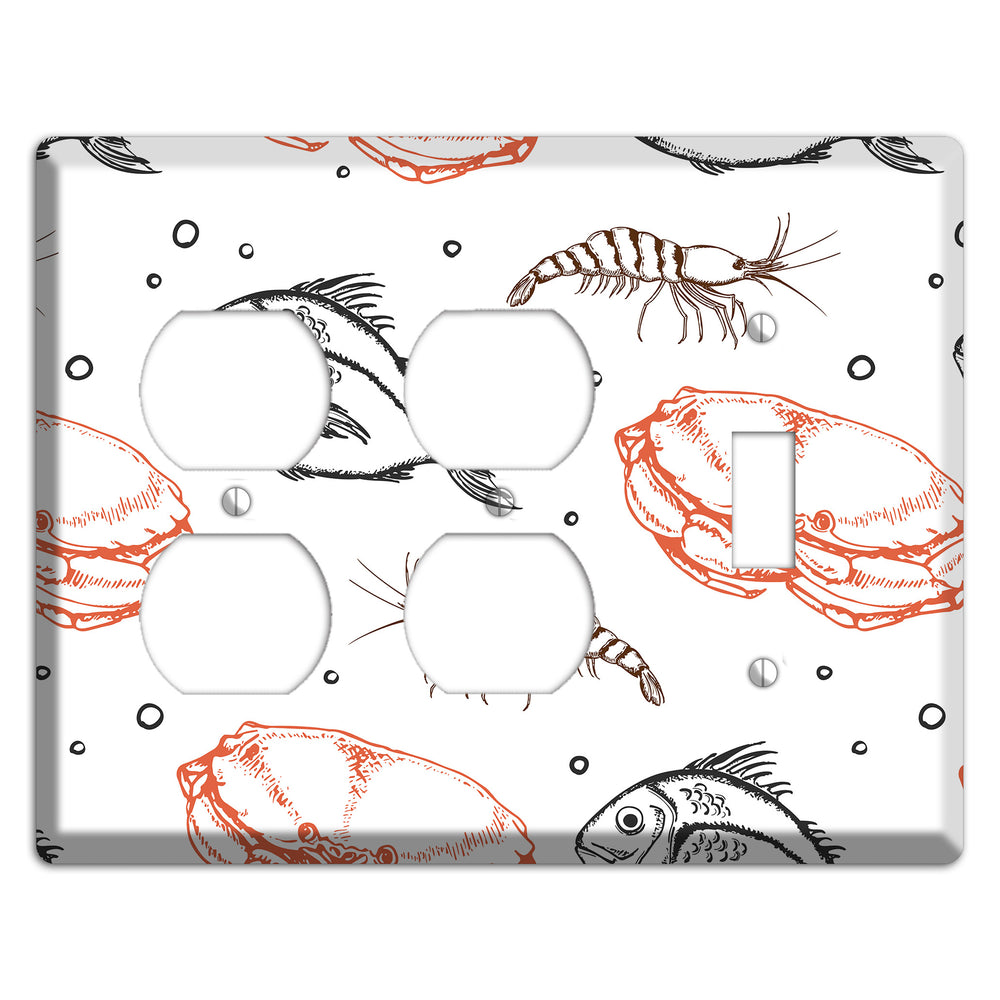 Mixed Sea Life Style 3 2 Duplex / Toggle Wallplate