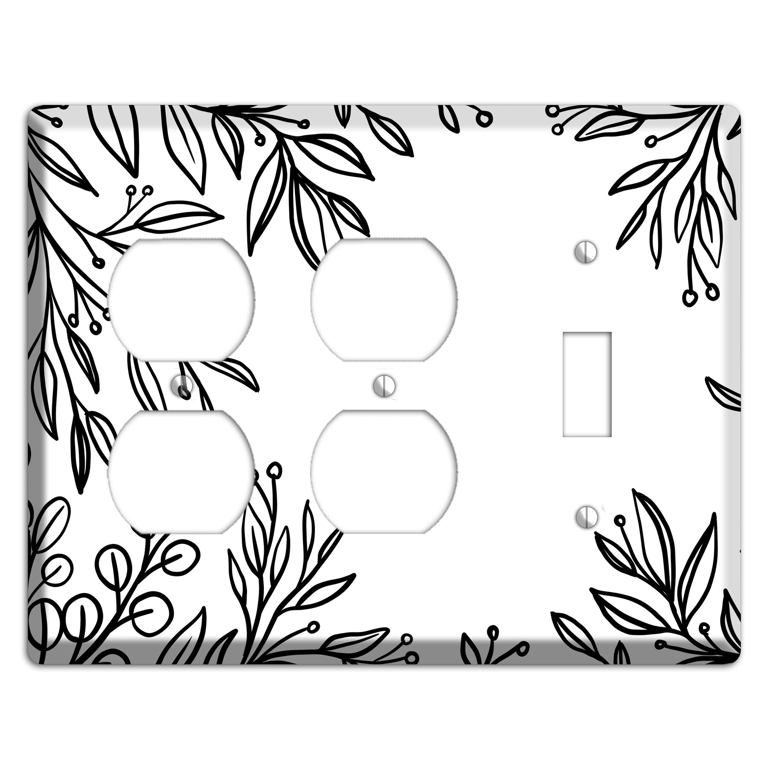Hand-Drawn Floral 1 2 Duplex / Toggle Wallplate