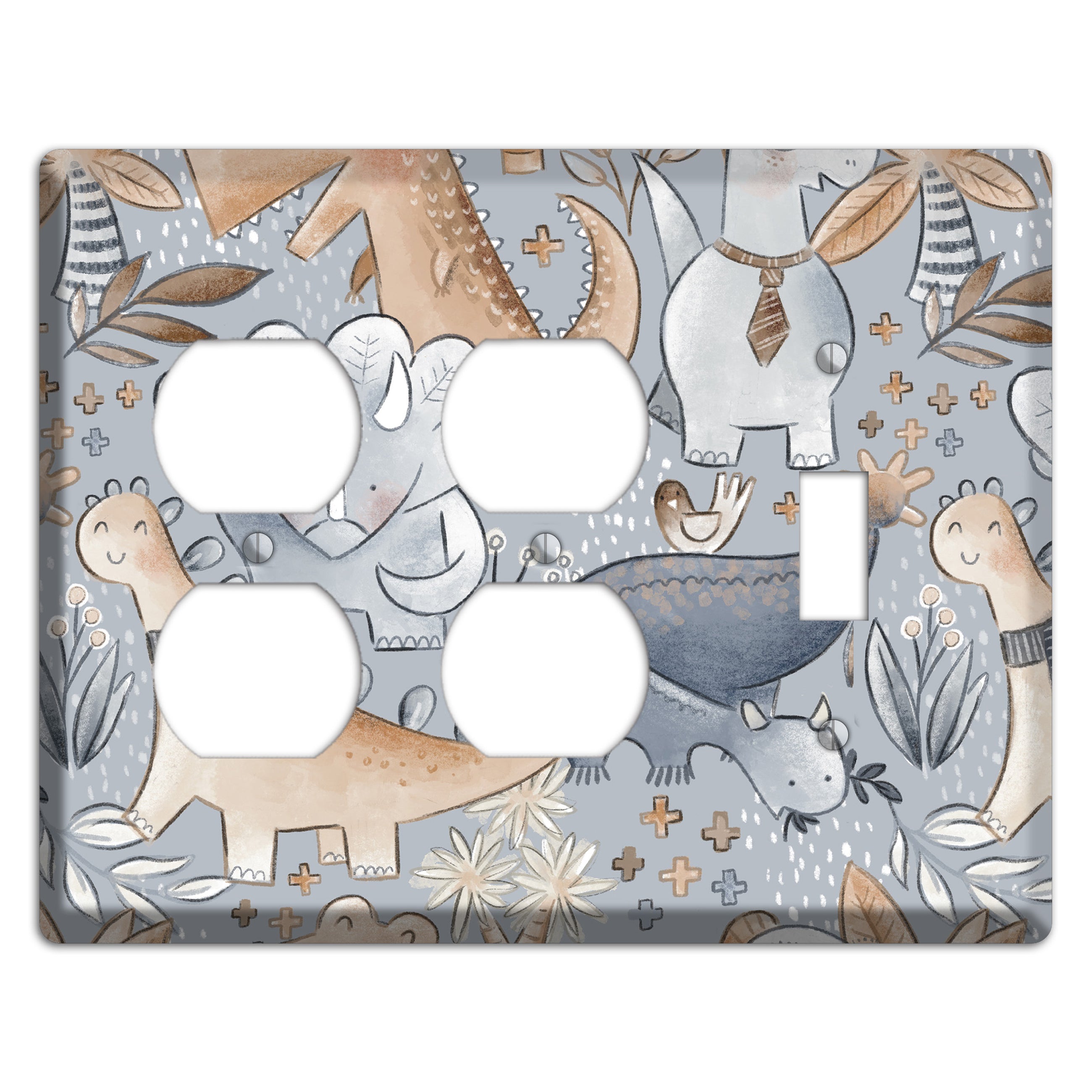 Dinosaur Friends 2 Duplex / Toggle Wallplate