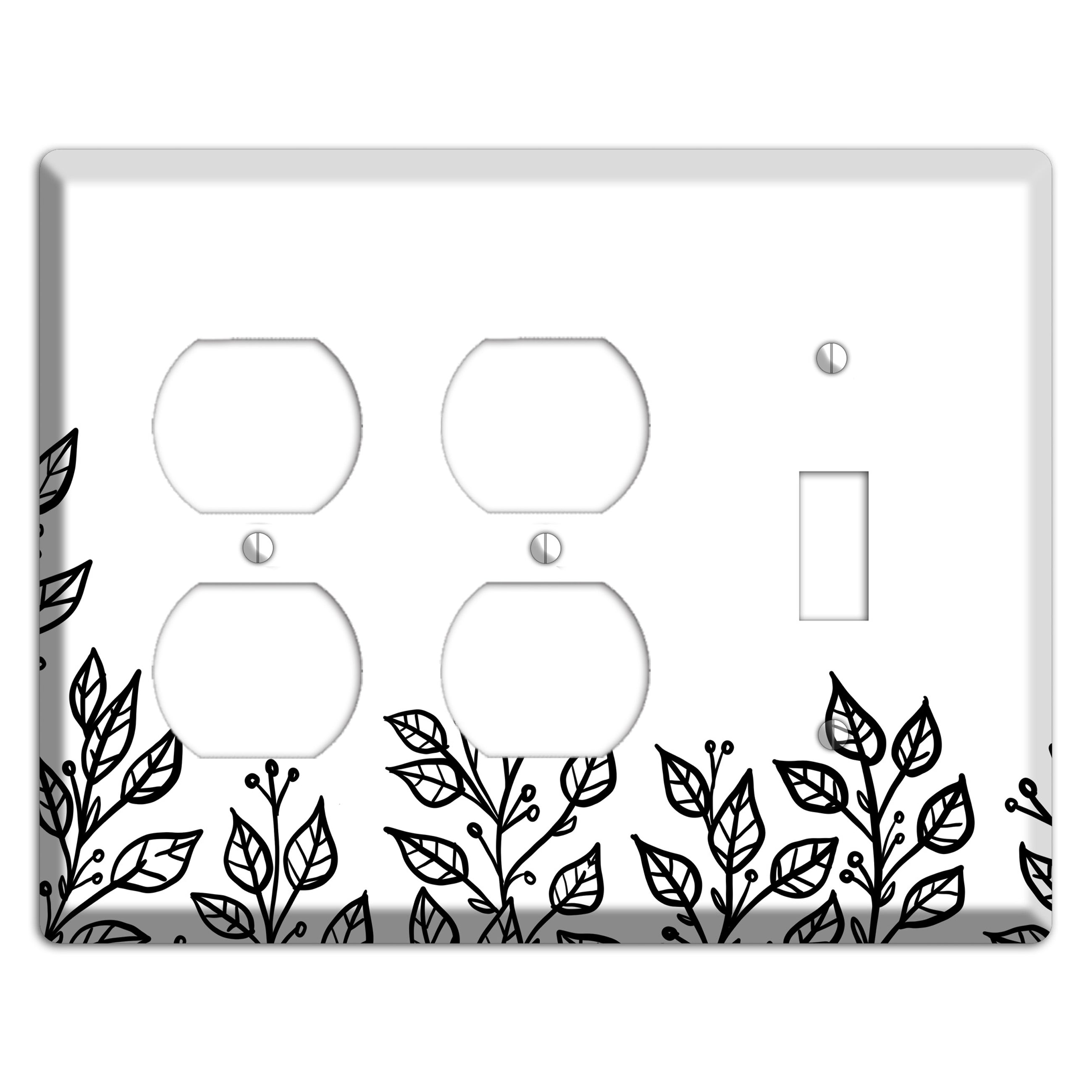 Hand-Drawn Floral 20 2 Duplex / Toggle Wallplate