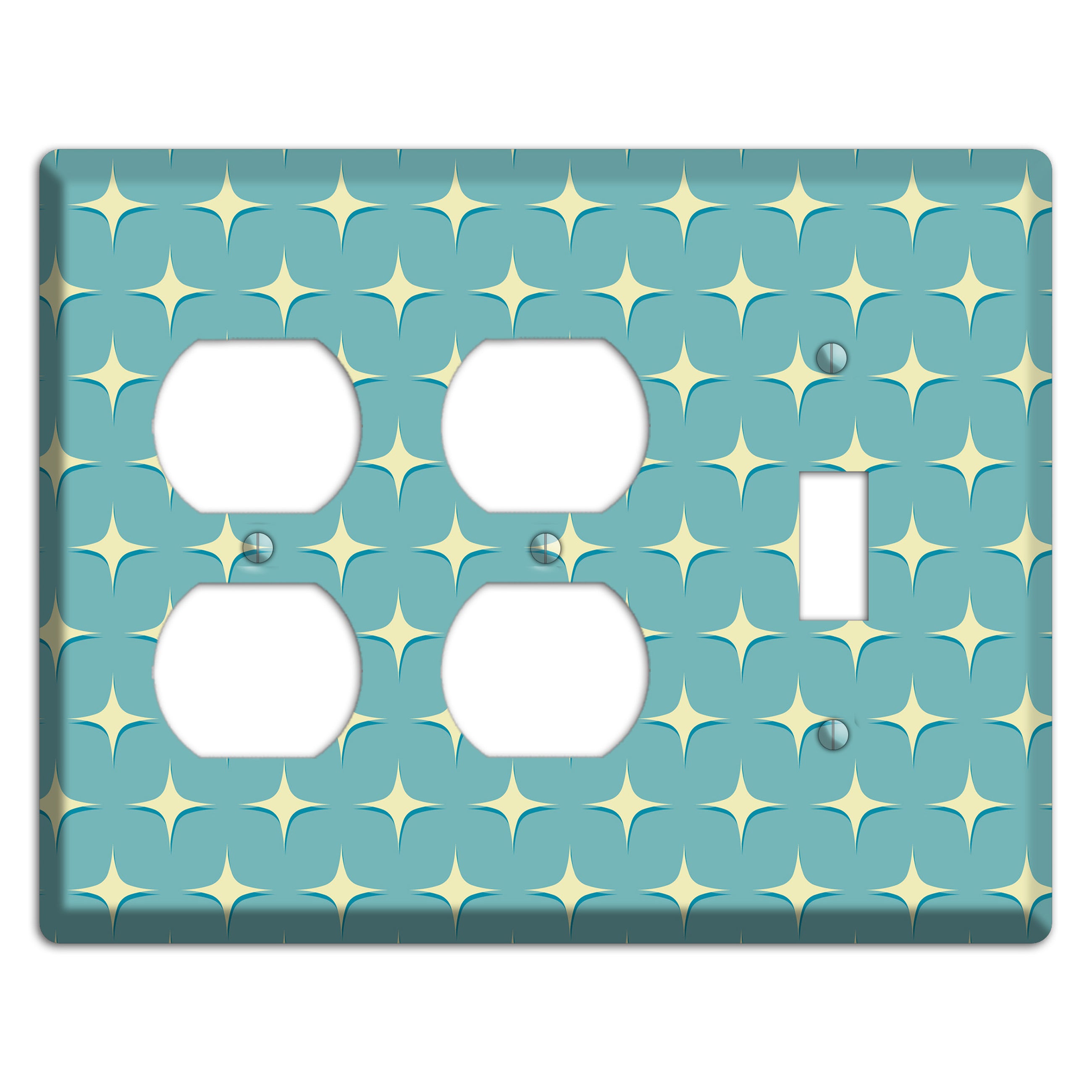 Yellow Atomic Diamond 2 Duplex / Toggle Wallplate