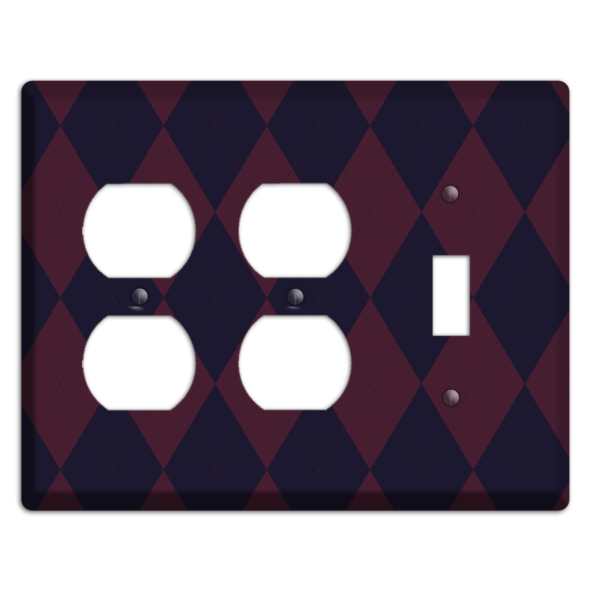 Dark Purple Argyle 2 Duplex / Toggle Wallplate