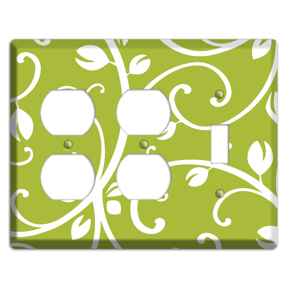 Green Bud Sprig 2 Duplex / Toggle Wallplate
