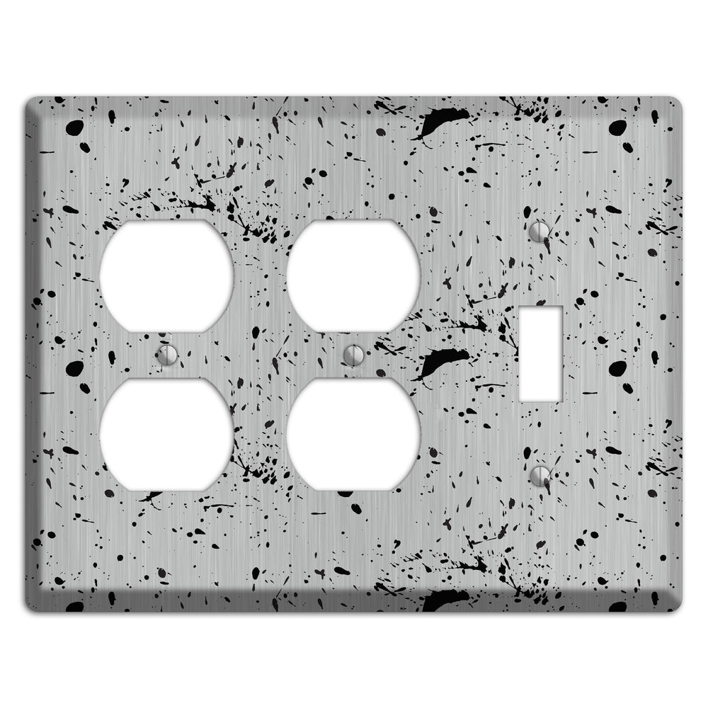 Ink Splash 5 Stainless Steel 2 Duplex / Toggle Wallplate