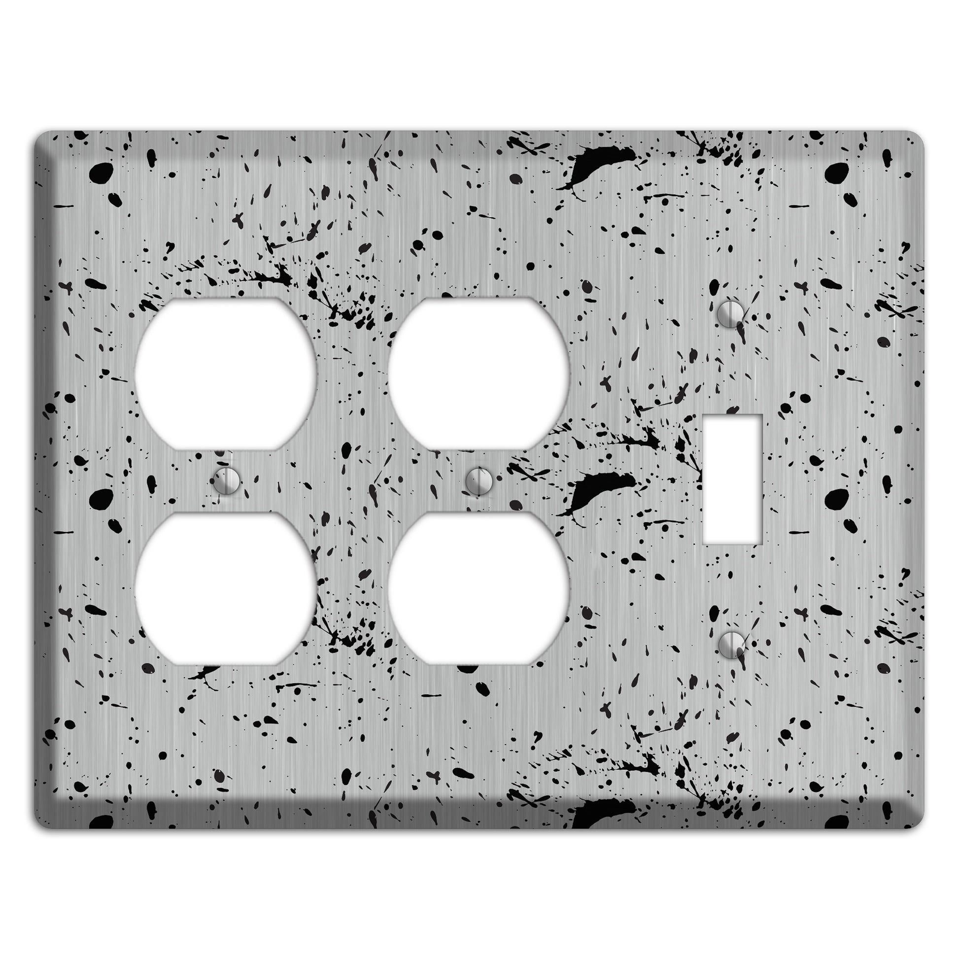 Ink Splash 5 Stainless 2 Duplex / Toggle Wallplate