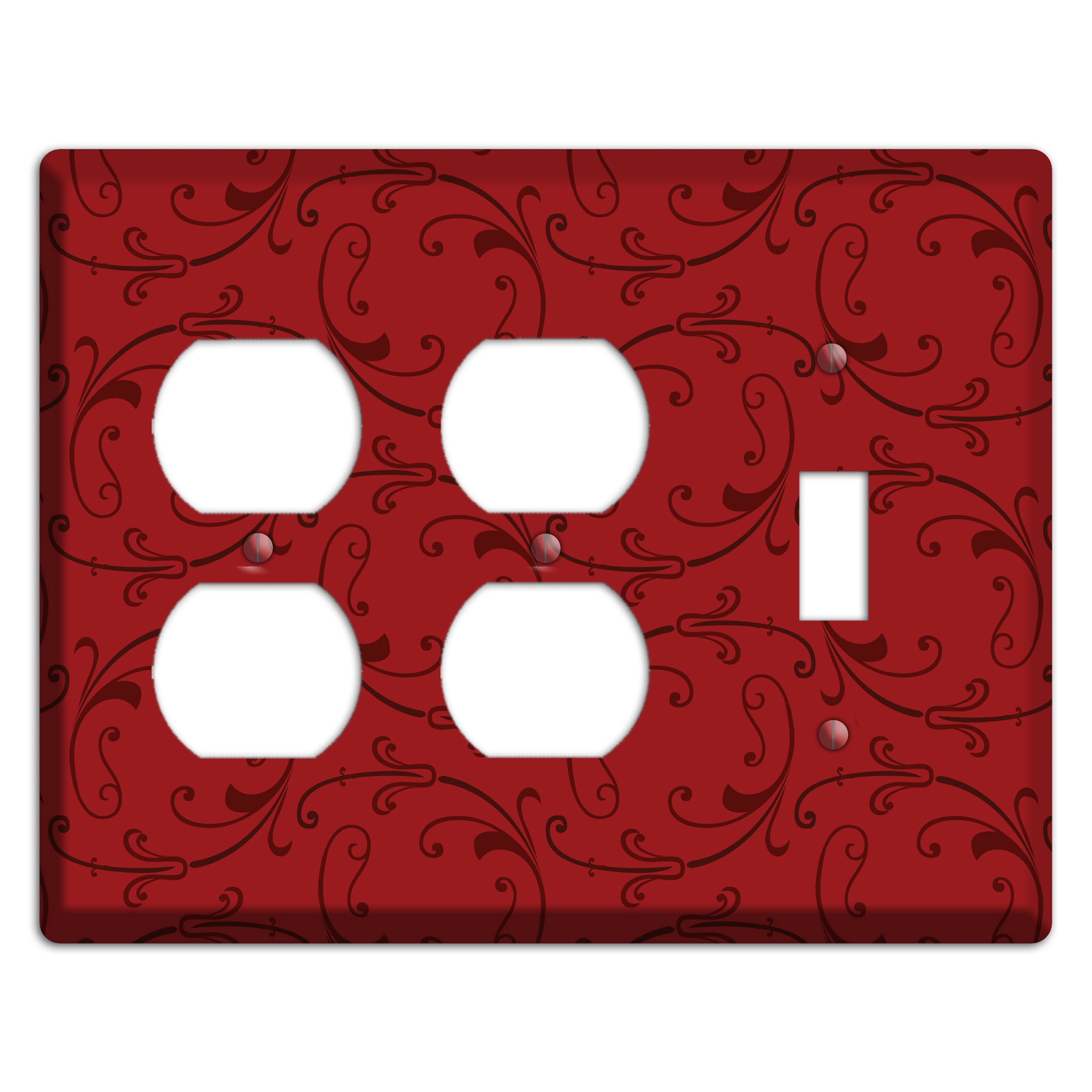 Red Victorian Sprig 2 Duplex / Toggle Wallplate