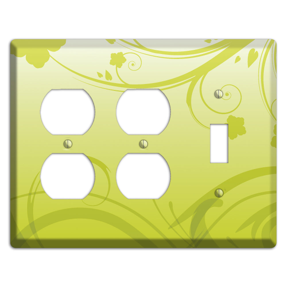 Green Swirls 2 Duplex / Toggle Wallplate